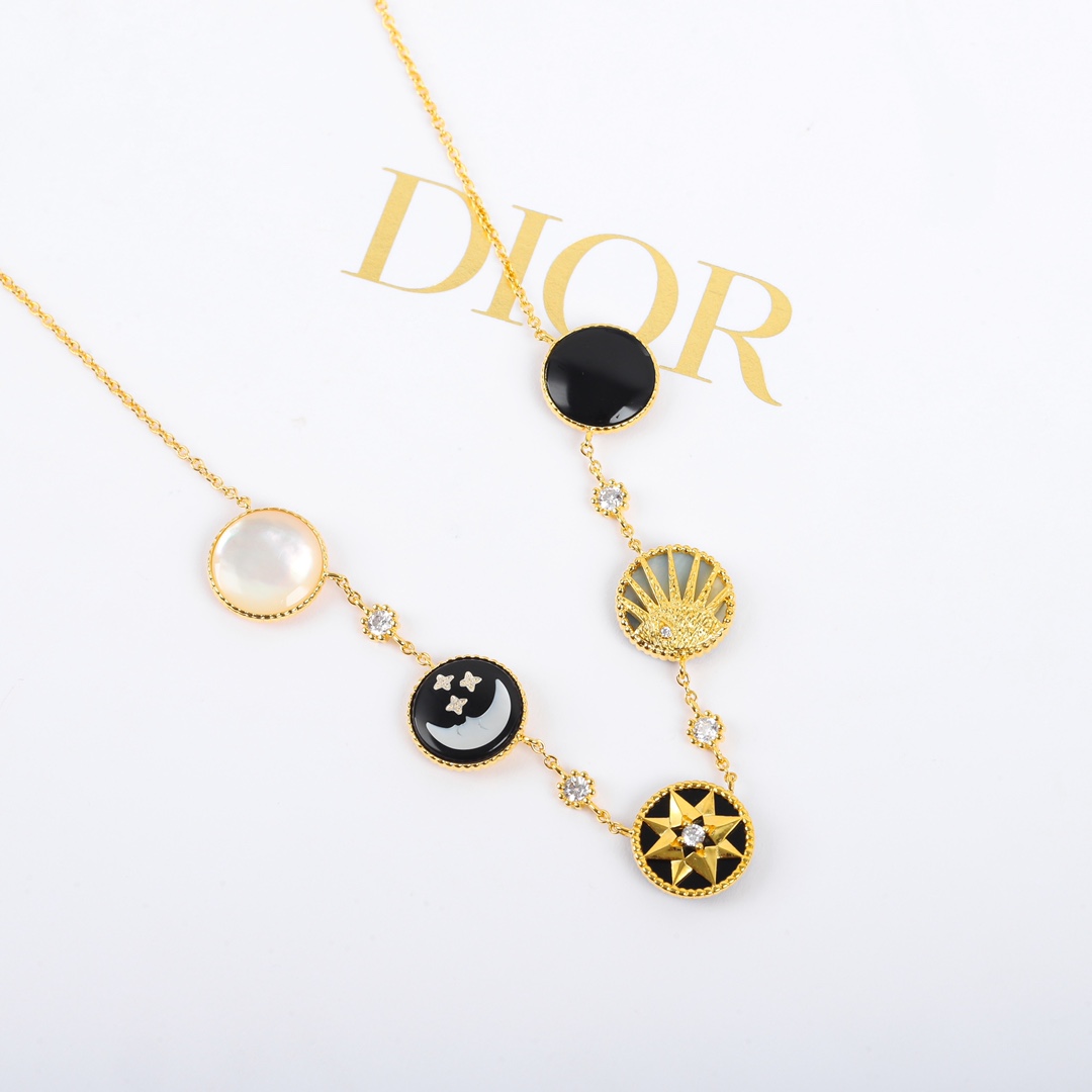 Dior Rose Des Vents and Rose Céleste Necklace - DesignerGu