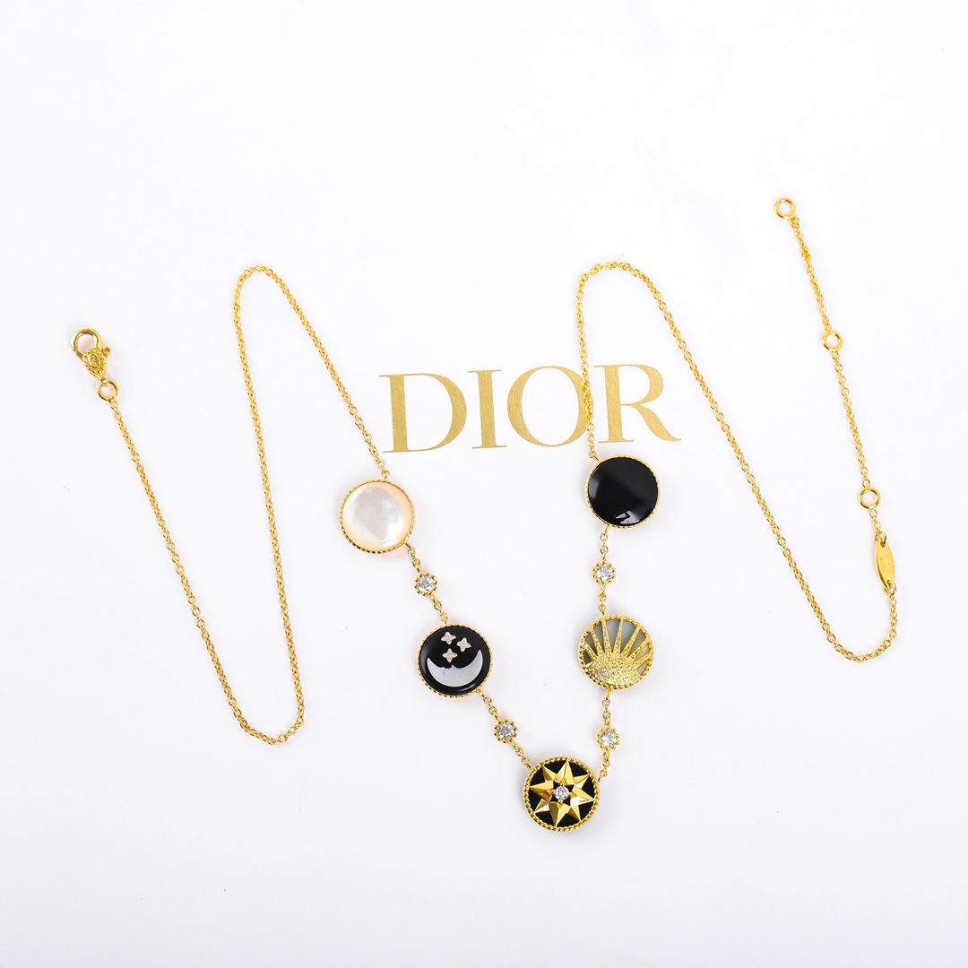 Dior Rose Des Vents and Rose Céleste Necklace - DesignerGu