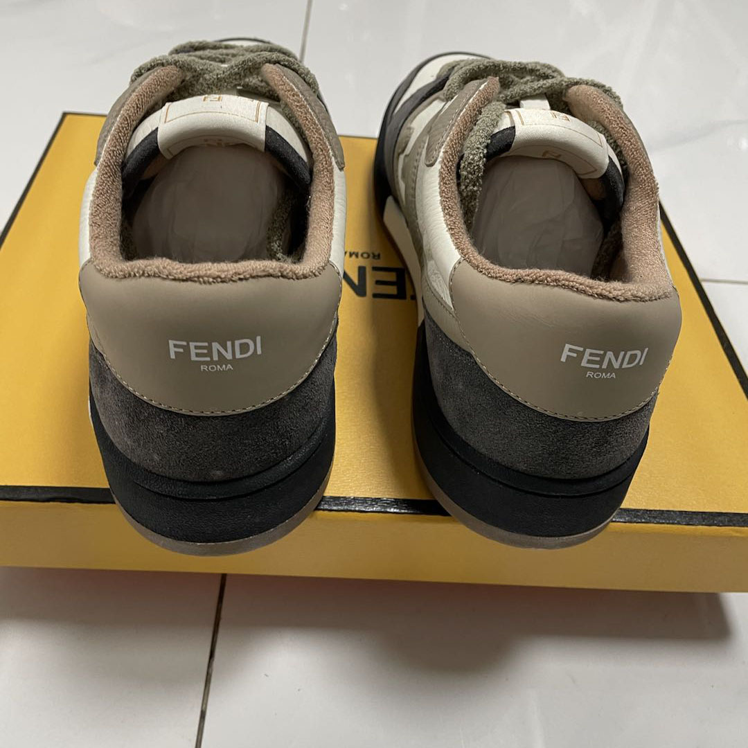 Fendi Match Gray Suede Low-tops Sneakers - DesignerGu