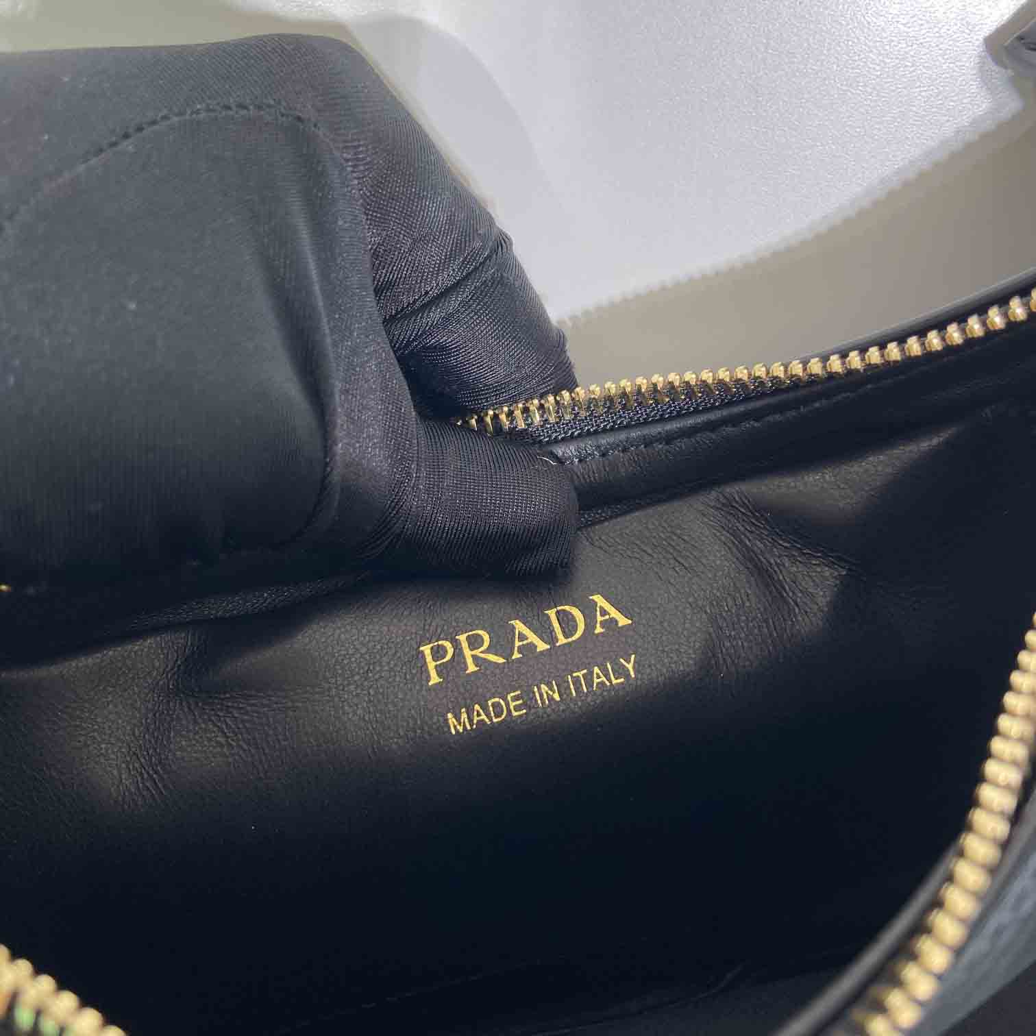 Prada Arqué Re-Nylon And Brushed Leather Shoulder Bag - DesignerGu