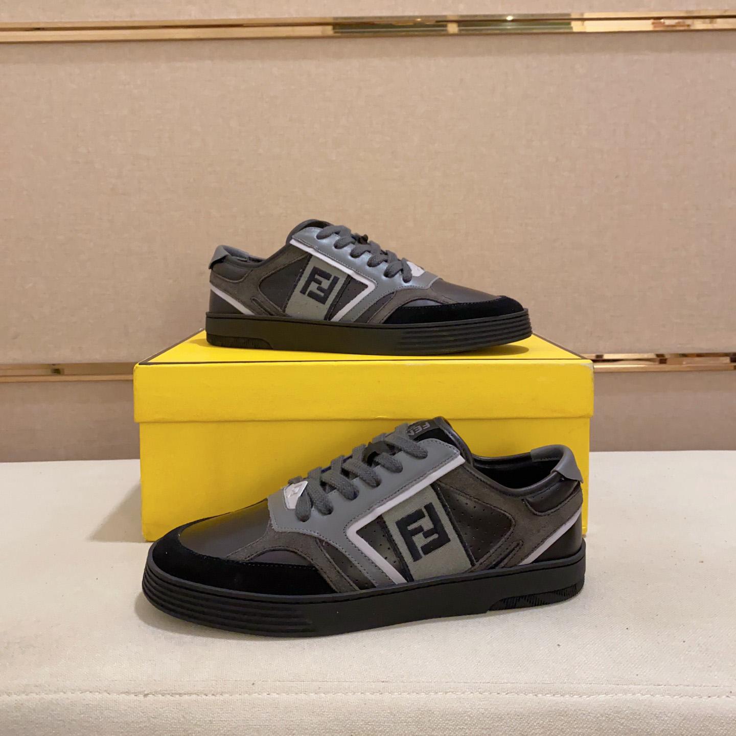 Fendi Step Black Leather Low-tops Sneakers - DesignerGu