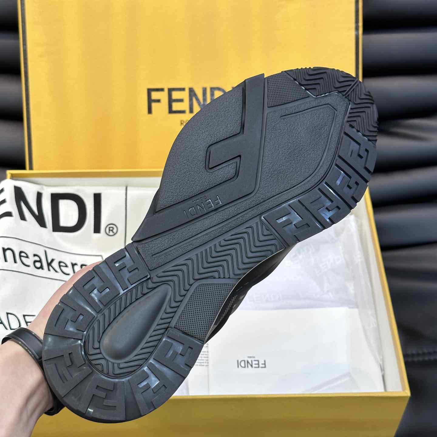 Fendi Flow Brown Mesh Running Sneakers - DesignerGu