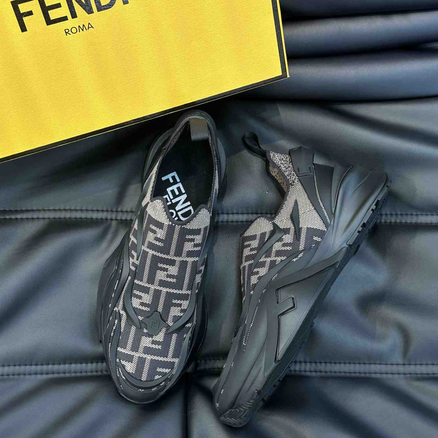 Fendi Flow Brown Mesh Running Sneakers - DesignerGu