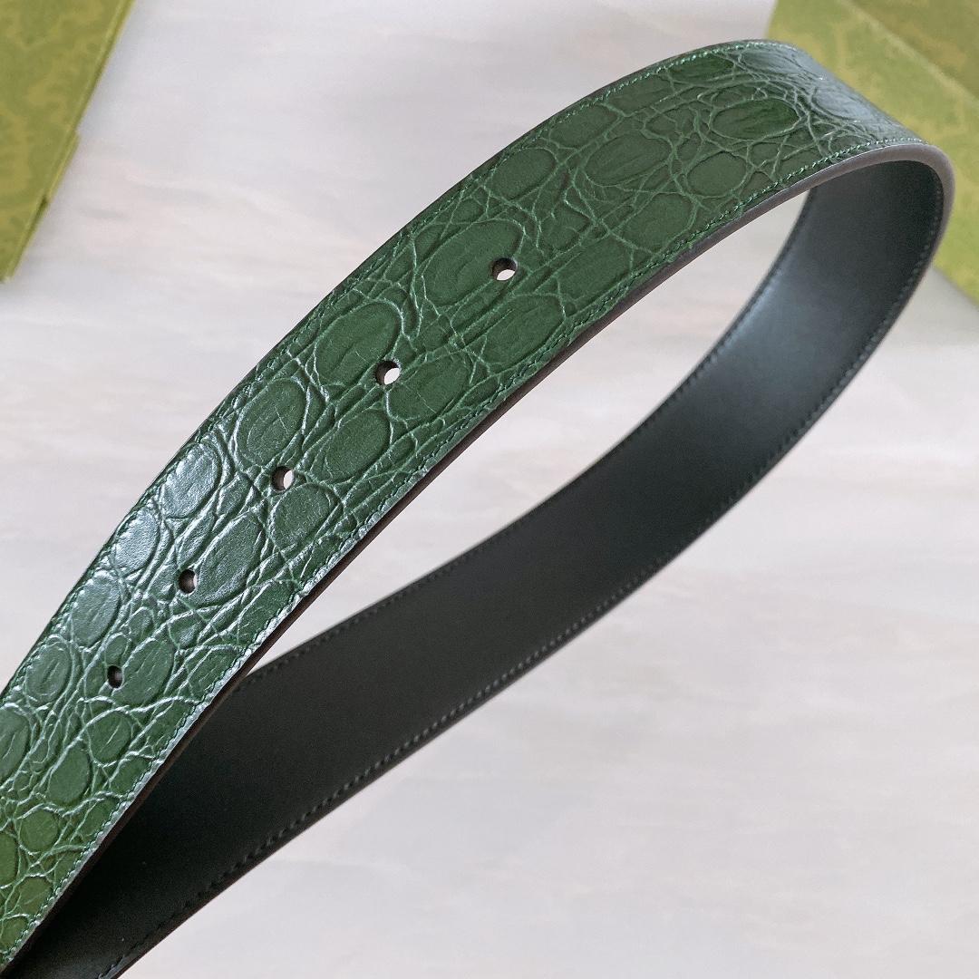 Gucci GG Marmont Caiman belt With Shiny Buckle - DesignerGu