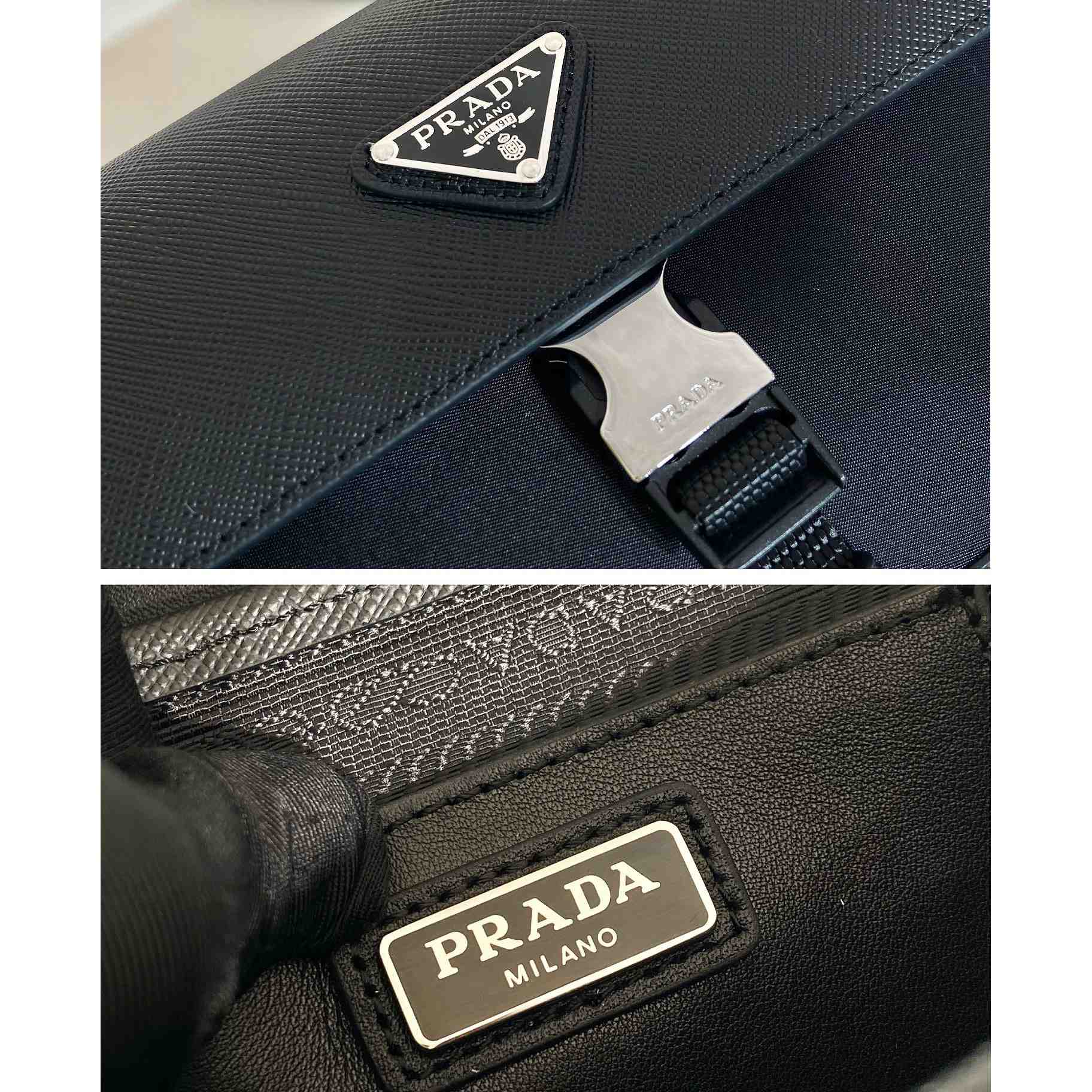 Prada Re-Nylon And Saffiano Shoulder Bag - DesignerGu