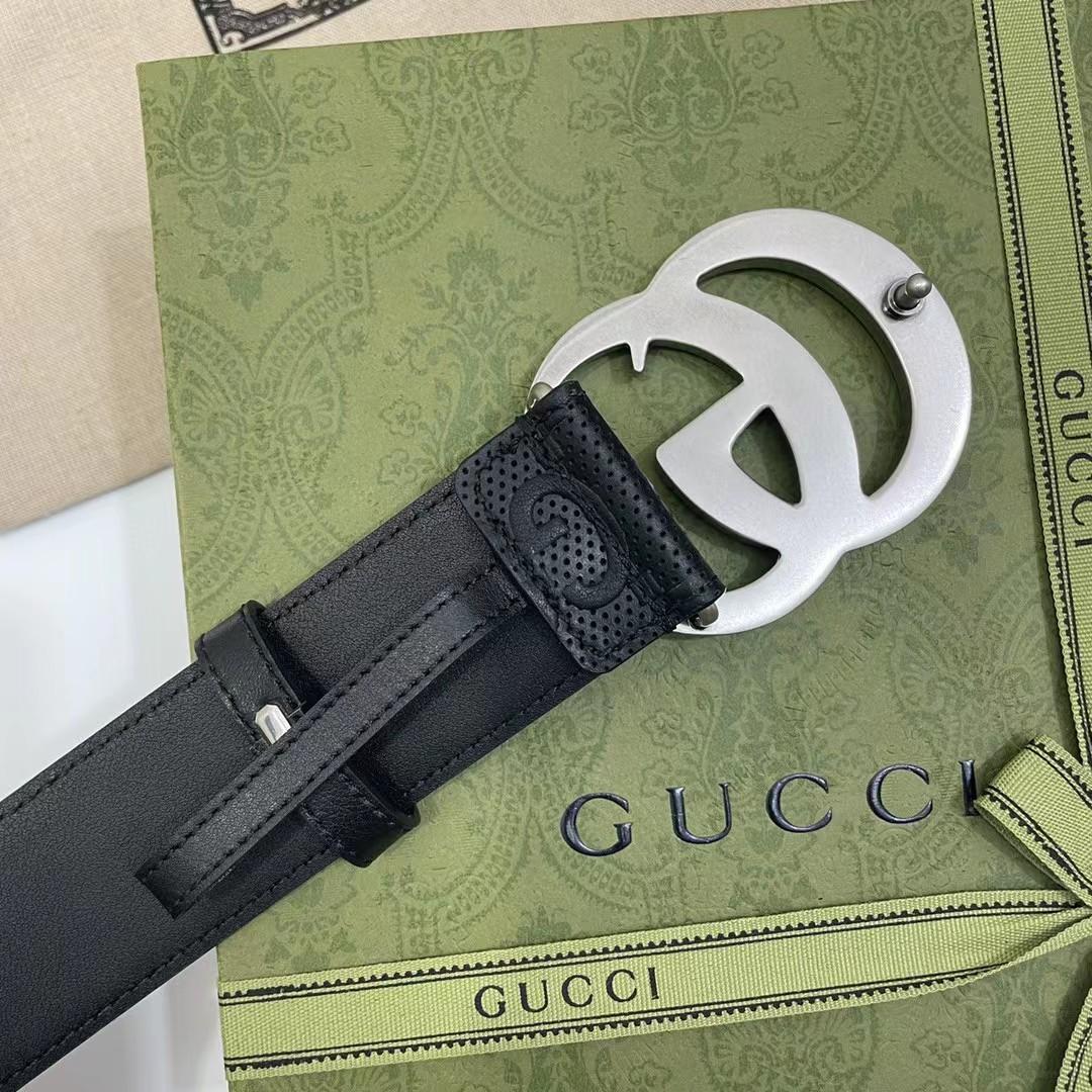 Gucci Leather Belt With Maxi GG - DesignerGu