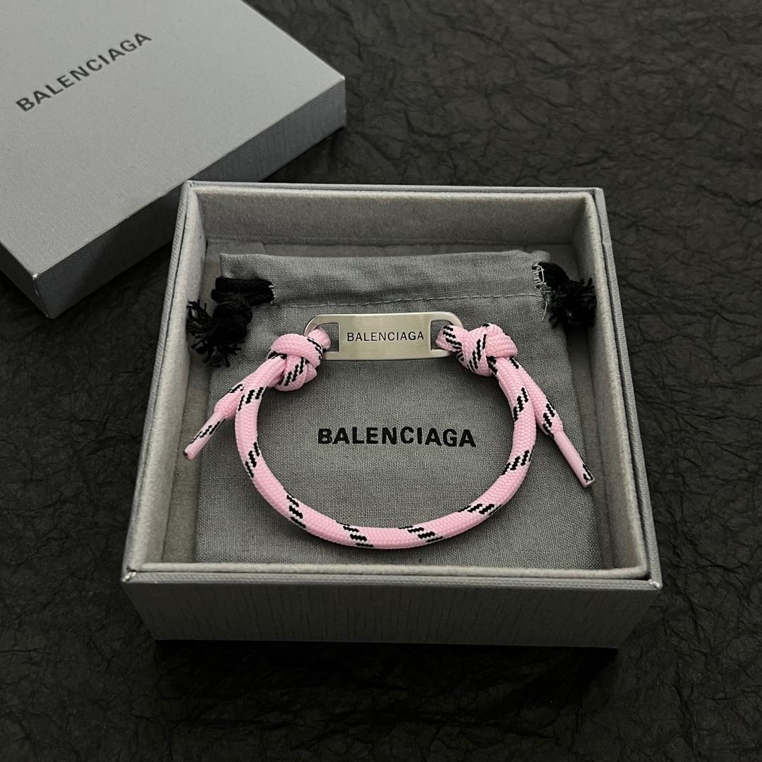 Balenciaga Plate Bracelet in Fluo Pink - DesignerGu