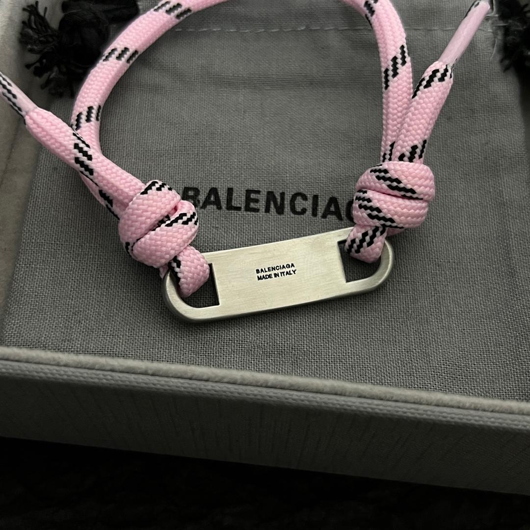 Balenciaga Plate Bracelet in Fluo Pink - DesignerGu