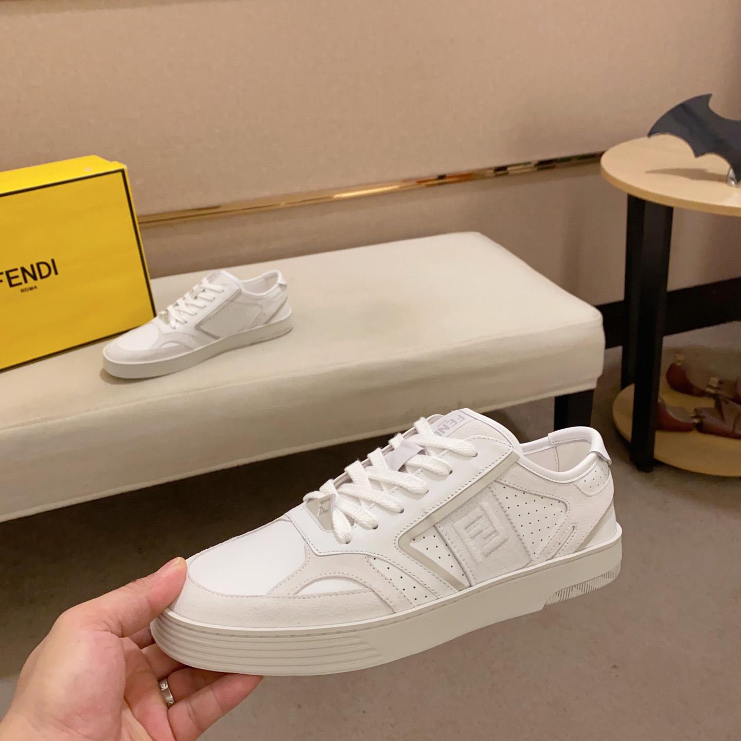 Fendi Step White Leather Low-tops Sneakers - DesignerGu