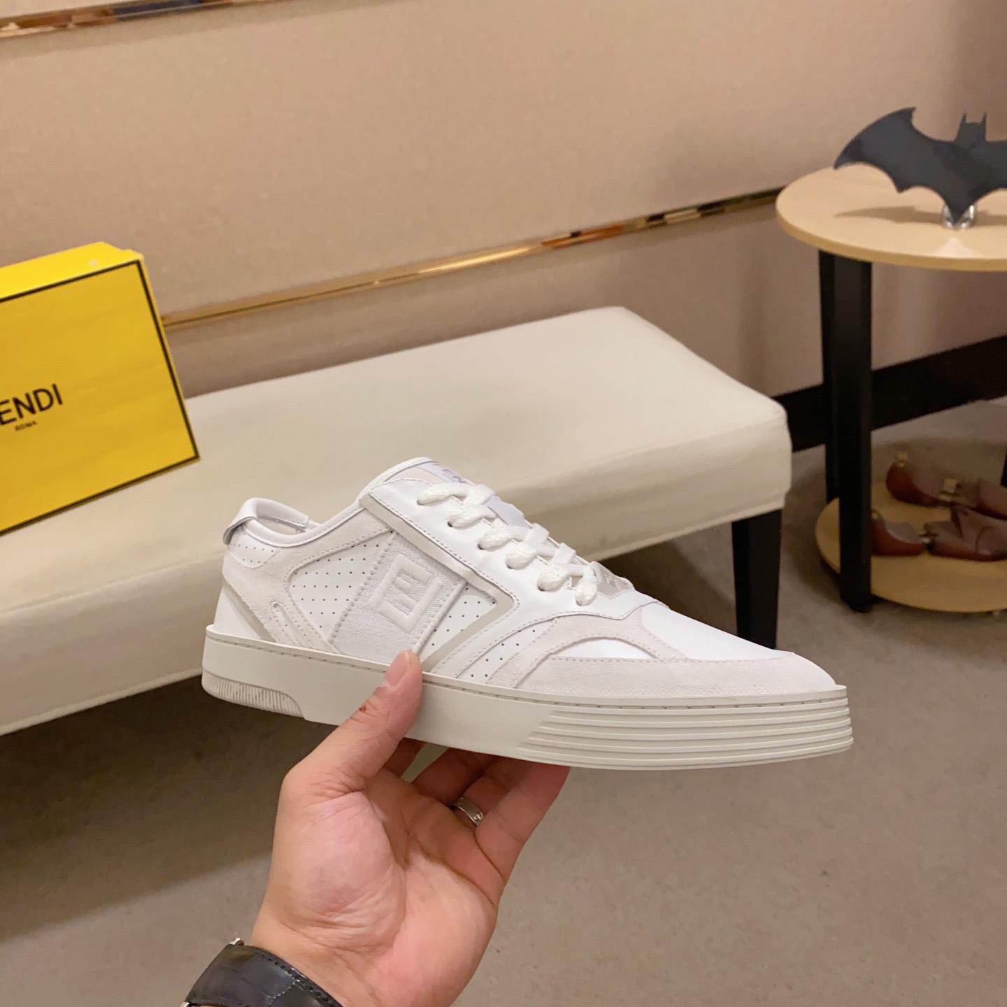 Fendi Step White Leather Low-tops Sneakers - DesignerGu