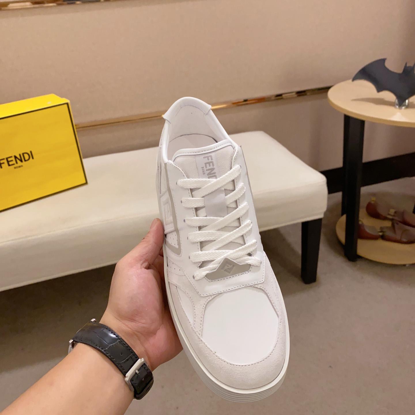 Fendi Step White Leather Low-tops Sneakers - DesignerGu