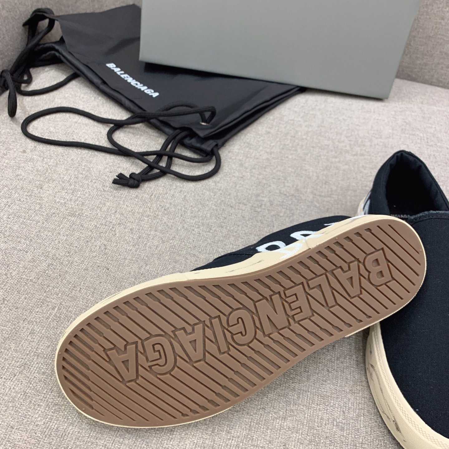 Balenciaga Paris Slip On Graffiti Sneaker In Black - DesignerGu