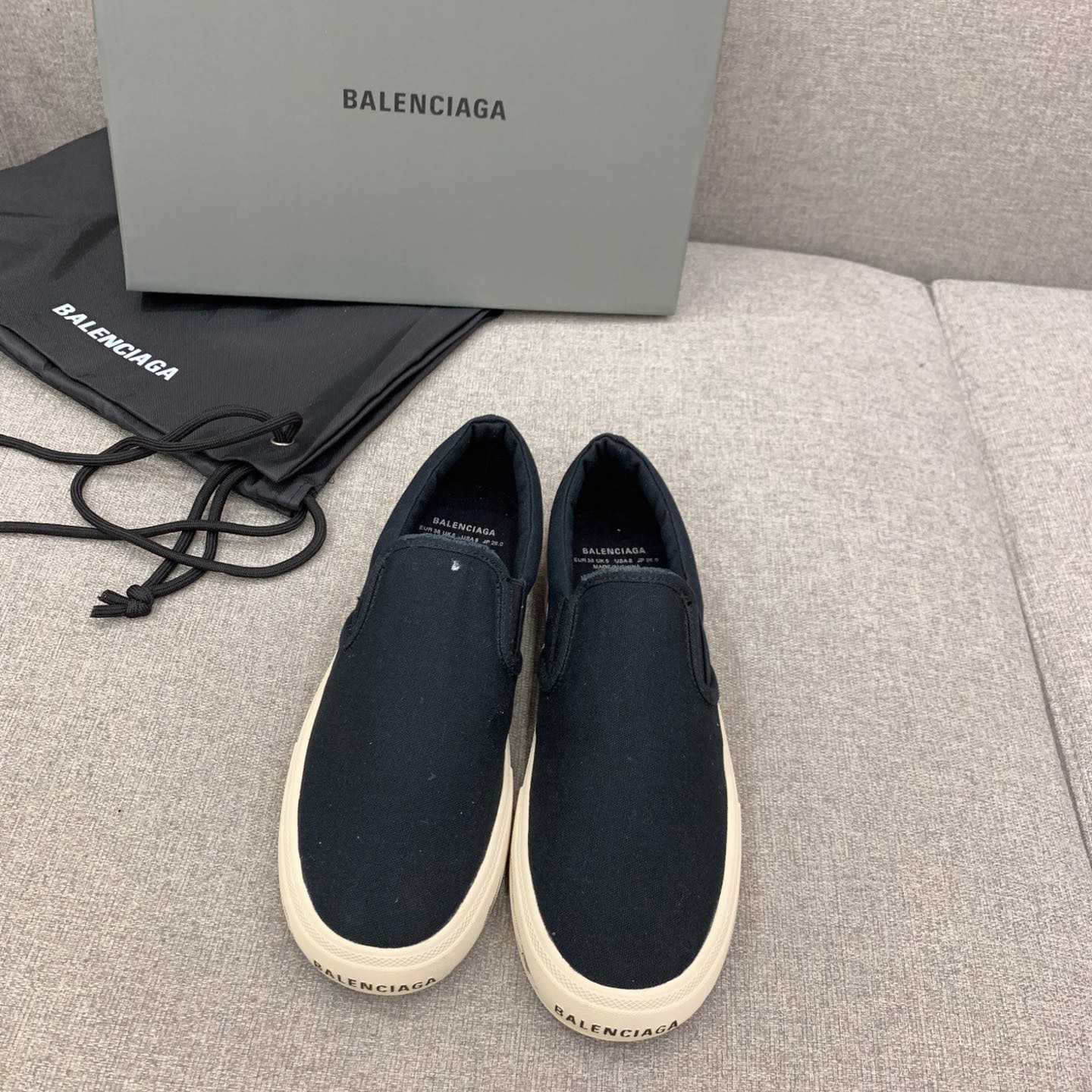 Balenciaga Paris Slip On Graffiti Sneaker In Black - DesignerGu