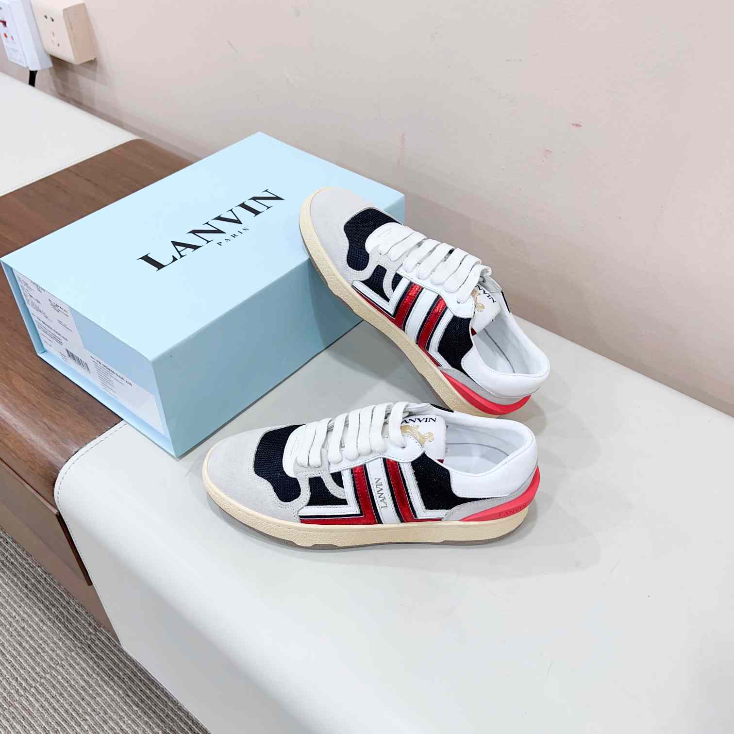 Lanvin Leather Low-top Clay Sneakers - DesignerGu