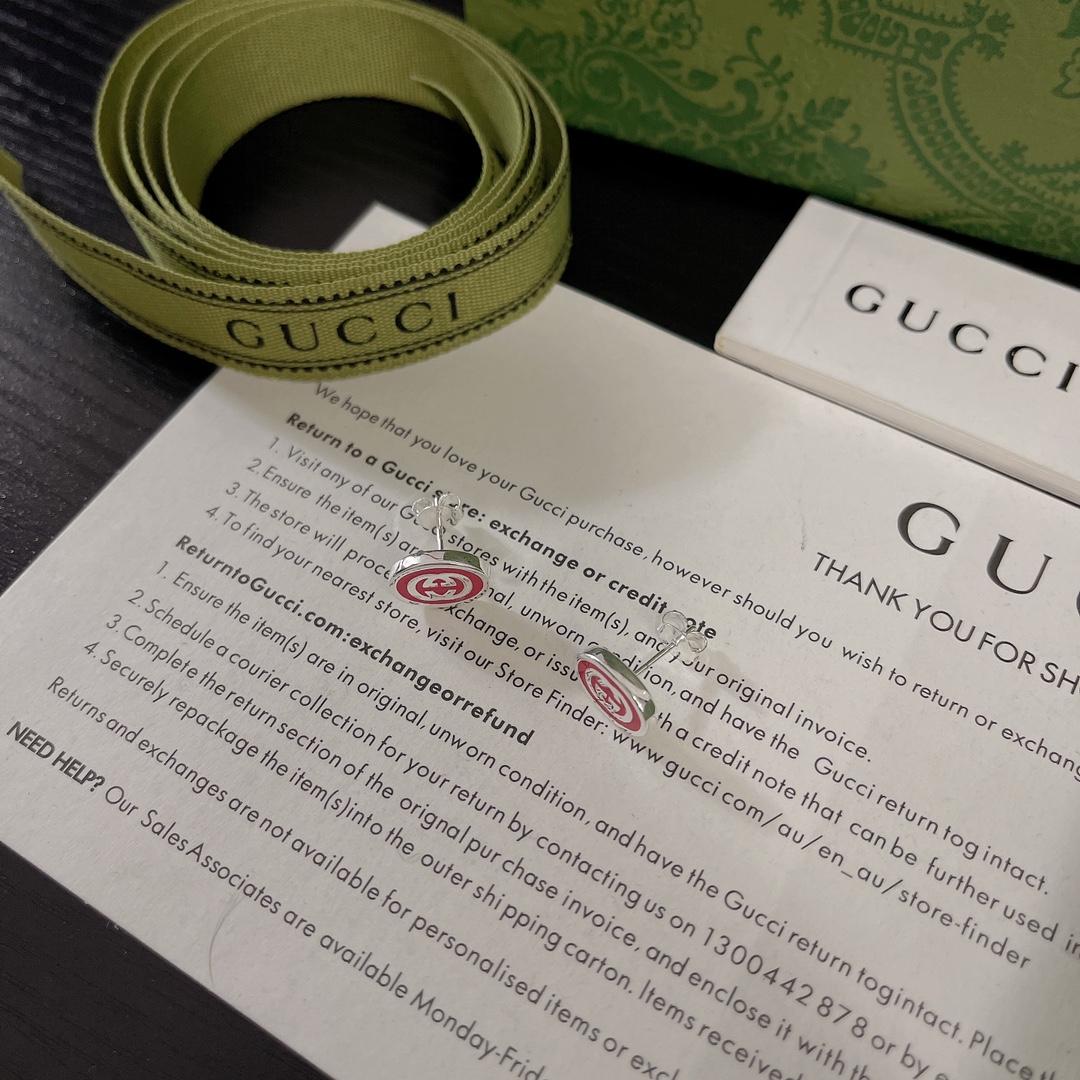 Gucci Interlocking G Enamel Earrings - DesignerGu