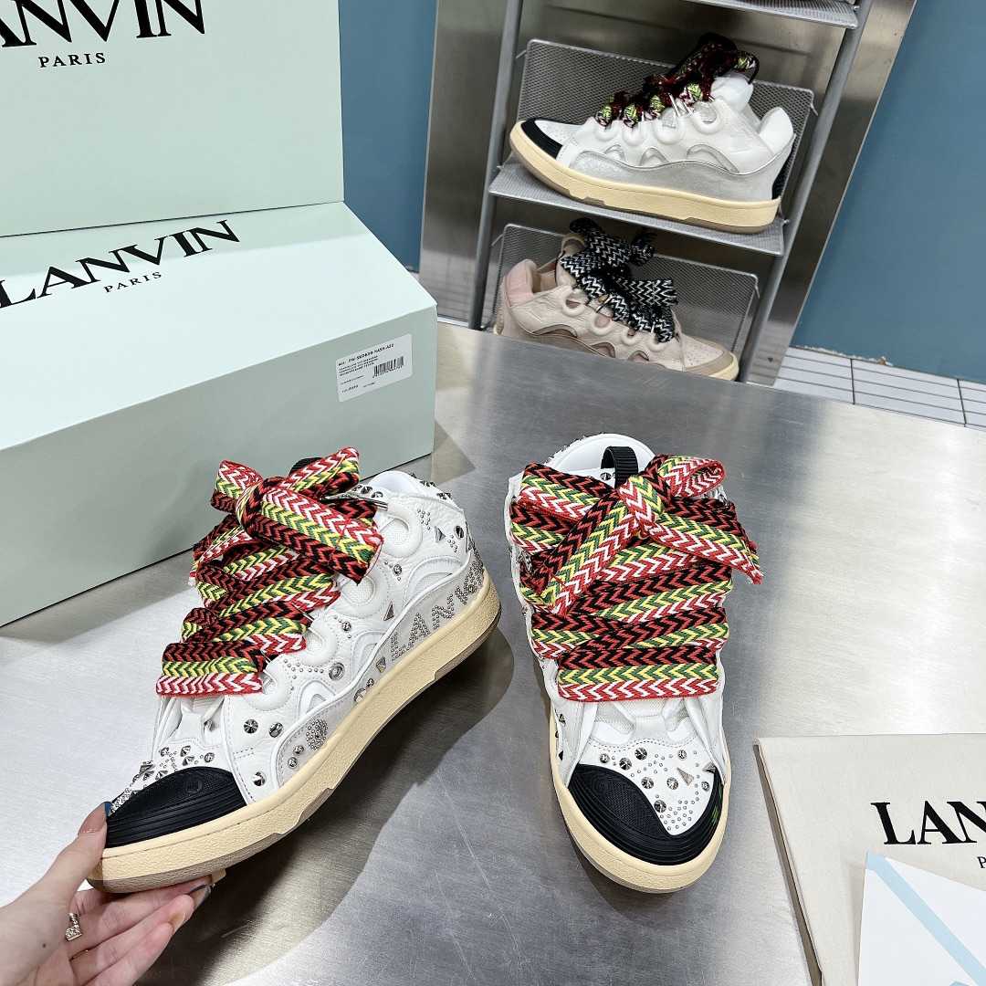 Lanvin Curb Lace Up Sneakers - DesignerGu