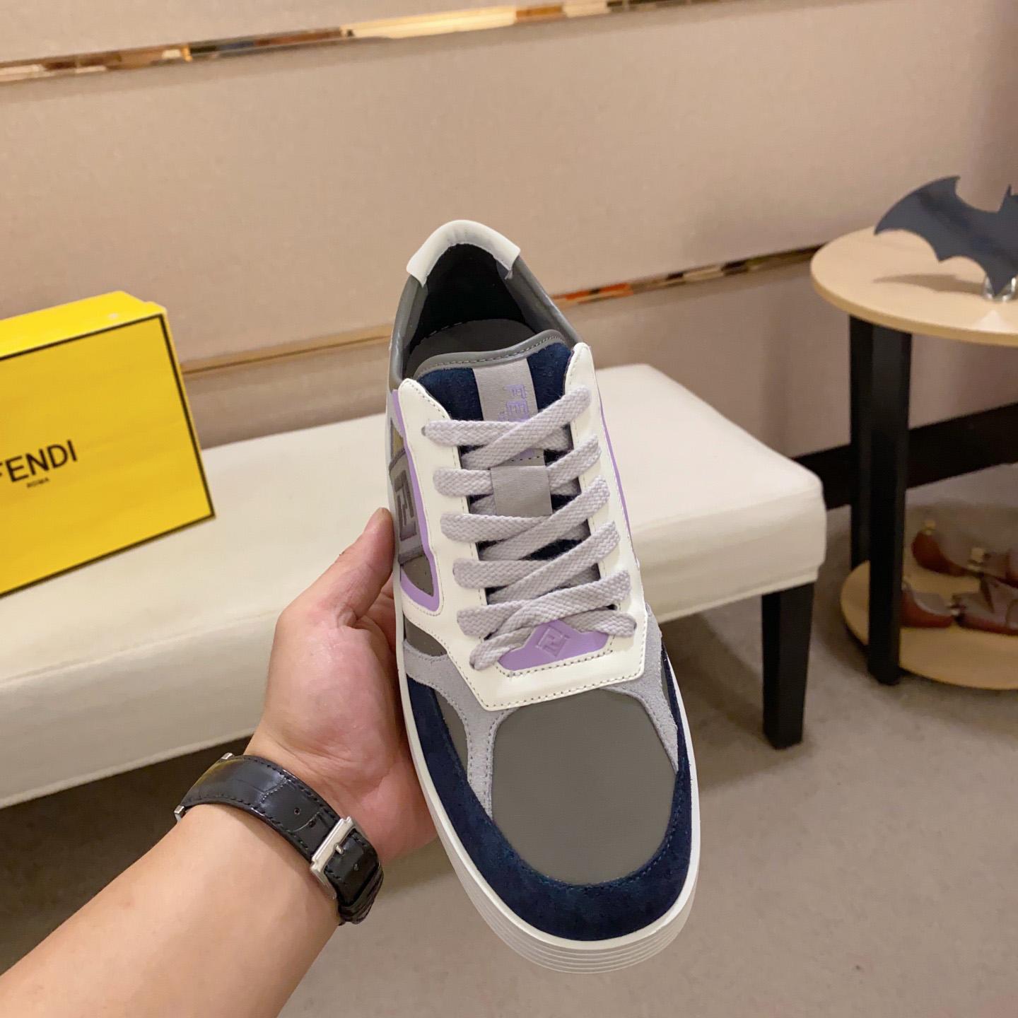 Fendi Step Gray Leather Low-tops Sneakers - DesignerGu