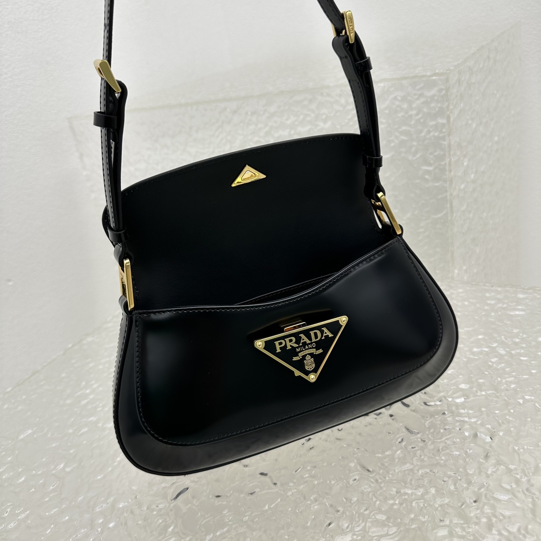 Prada Brushed Leather Shoulder Bag - DesignerGu