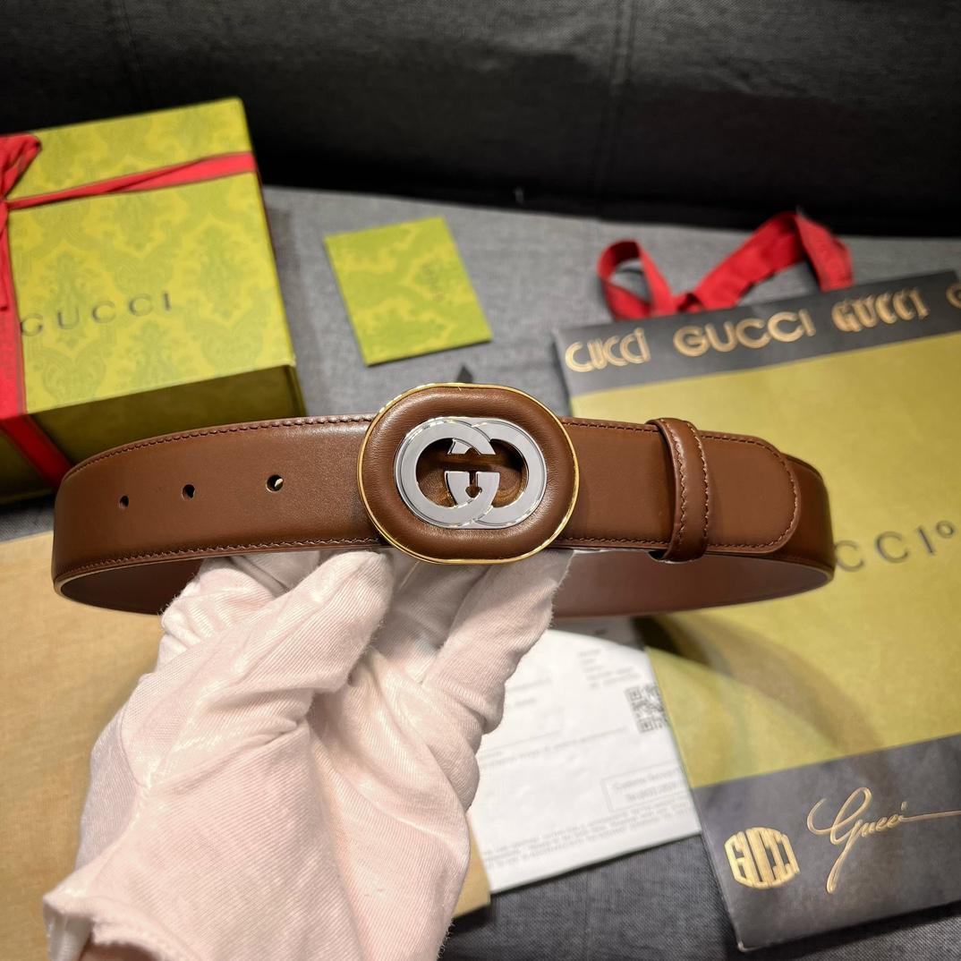 Gucci Belt With Interlocking G Buckle - DesignerGu