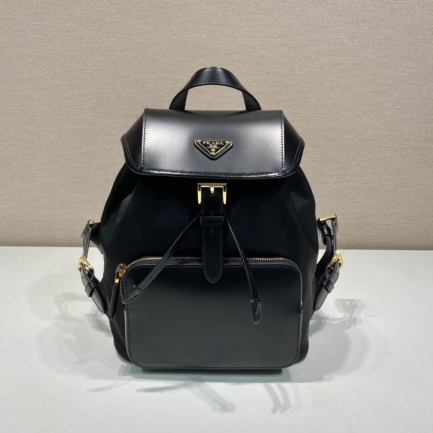 Prada Re-Nylon And Brushed Leather Backpack - DesignerGu