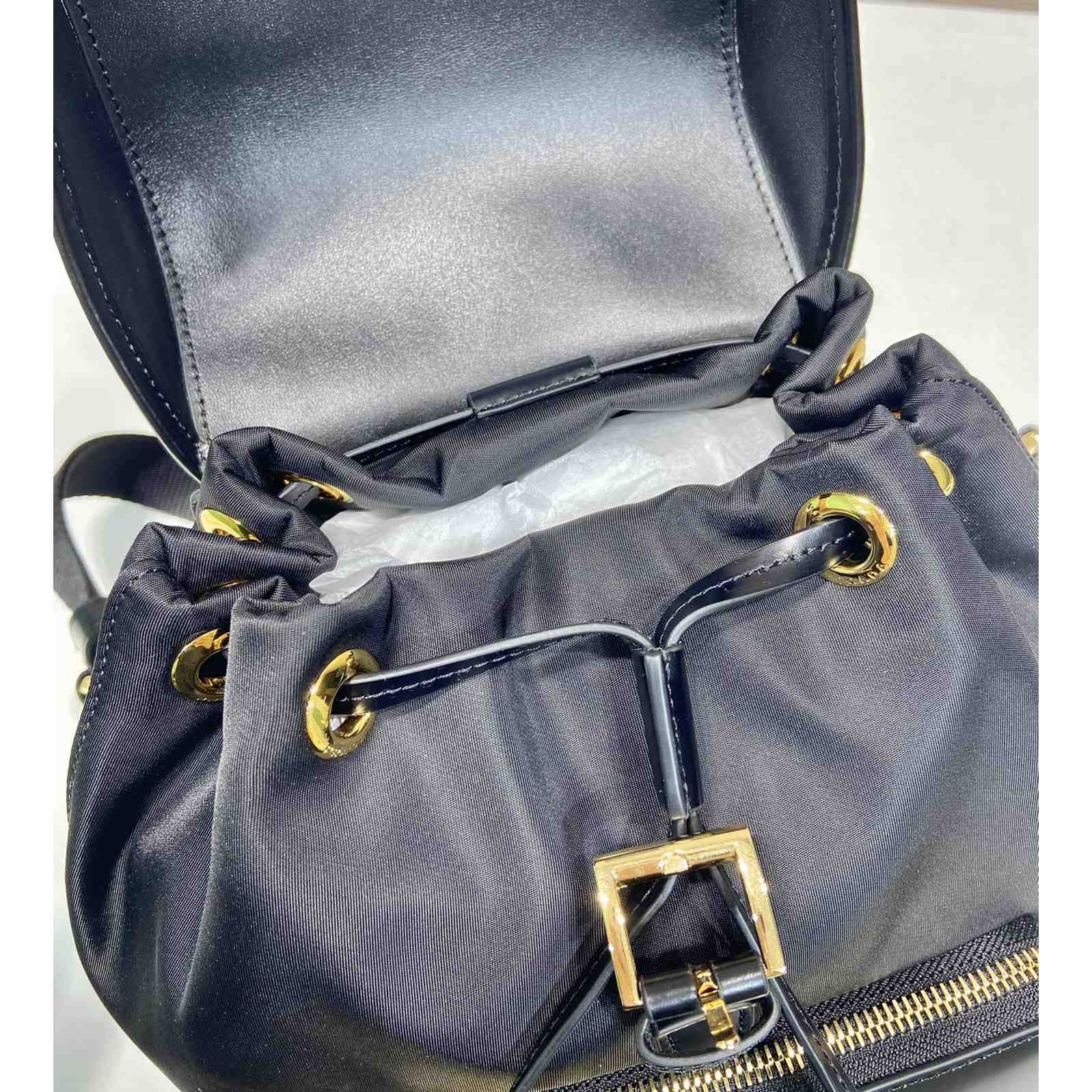 Prada Re-Nylon And Brushed Leather Backpack - DesignerGu