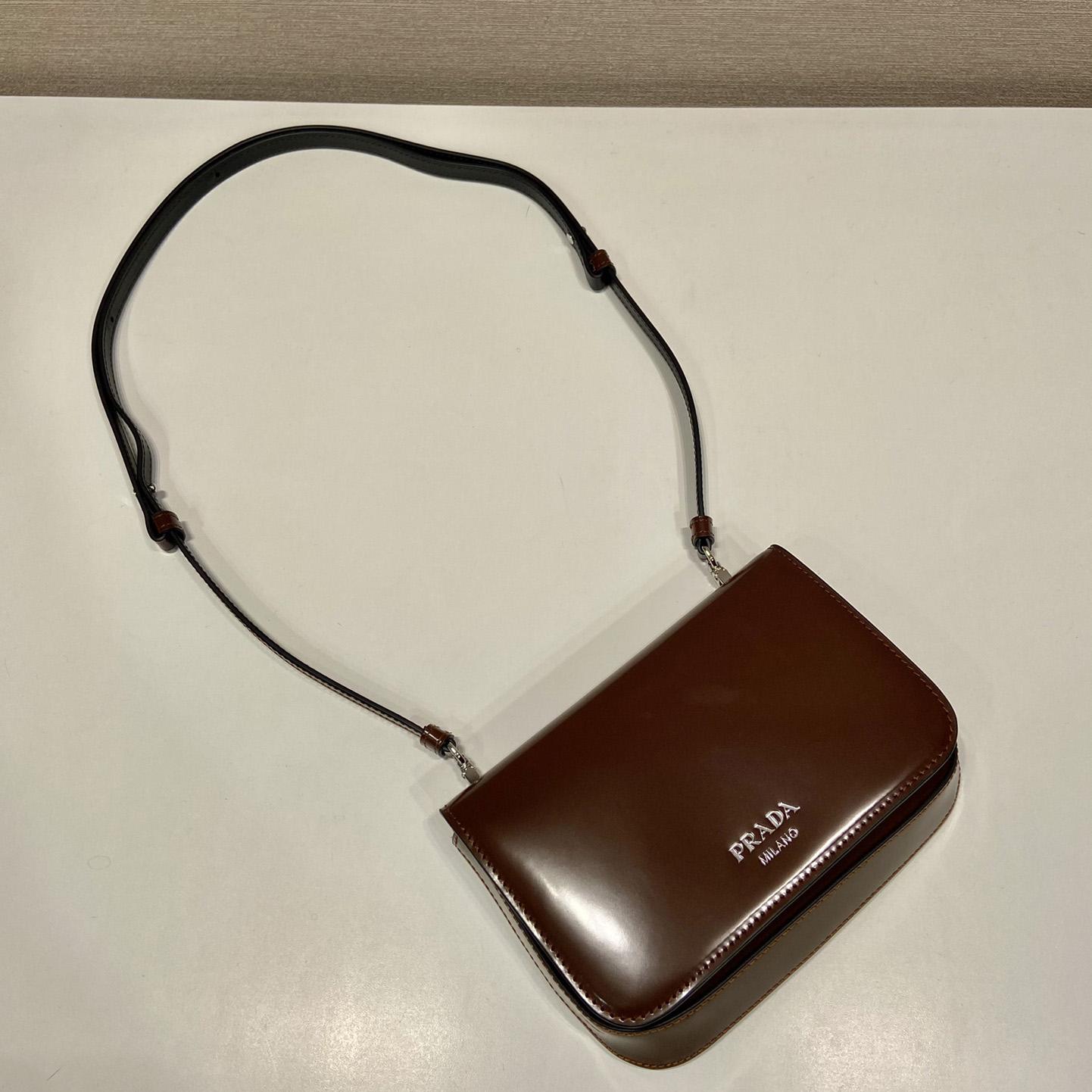 Prada Brushed Leather Mini-bag With Shoulder Strap - DesignerGu