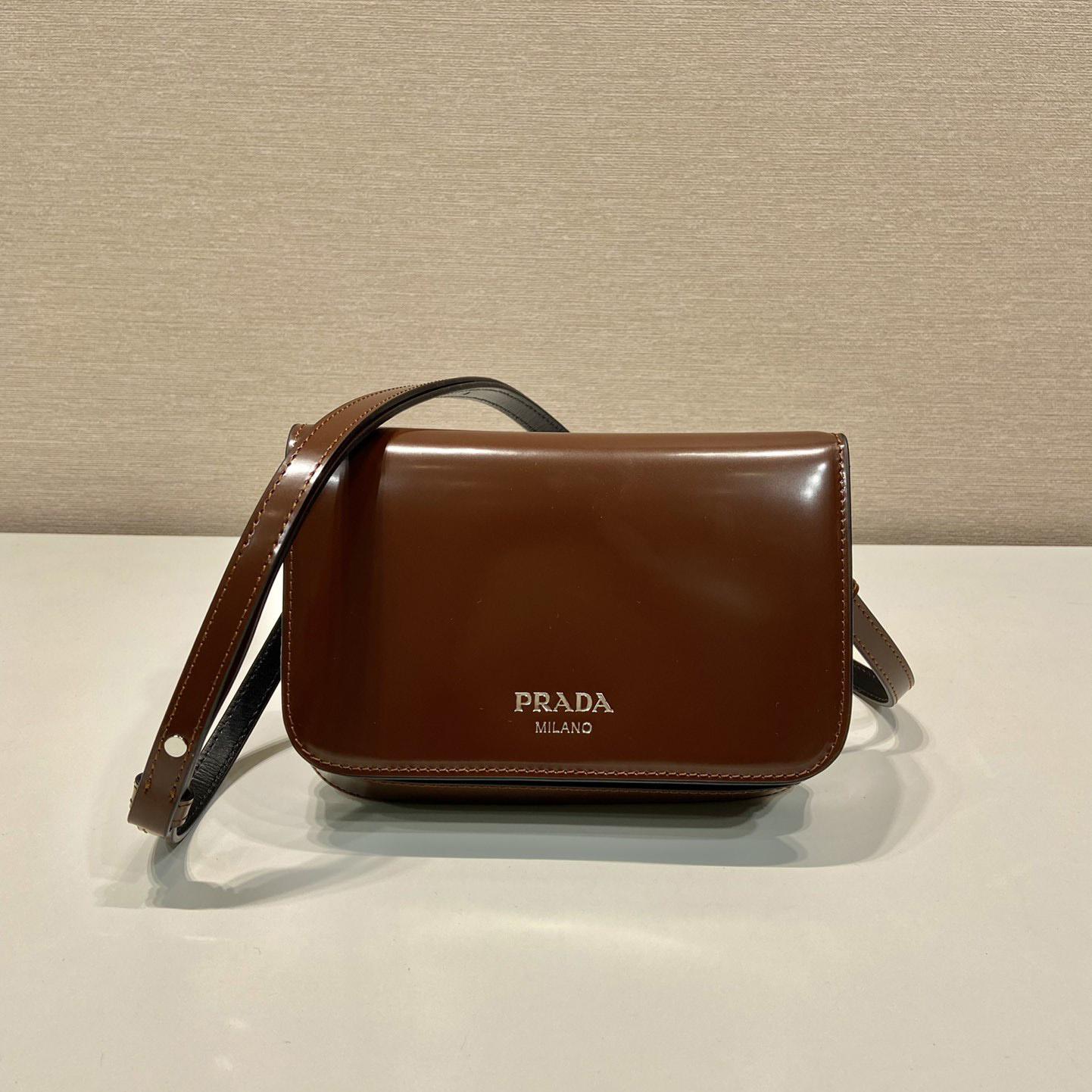 Prada Brushed Leather Mini-bag With Shoulder Strap - DesignerGu