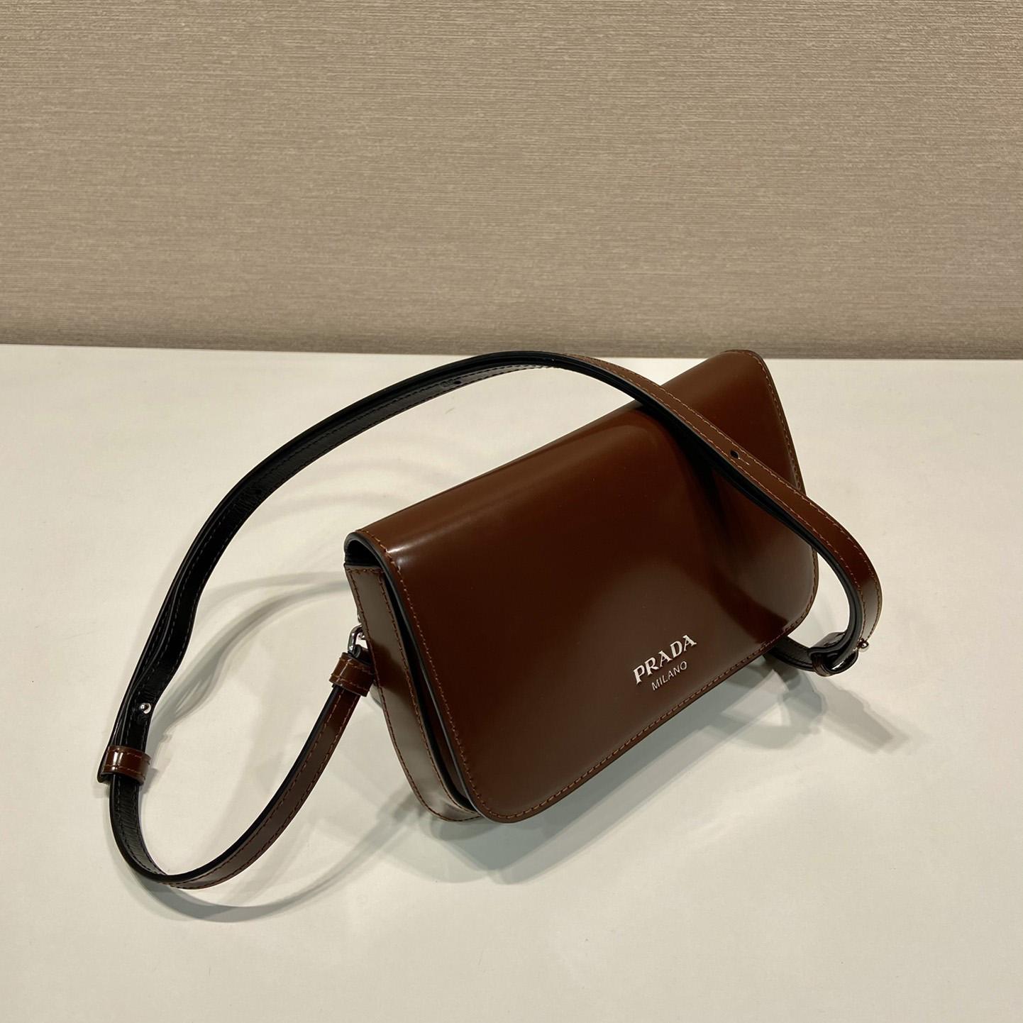 Prada Brushed Leather Mini-bag With Shoulder Strap - DesignerGu