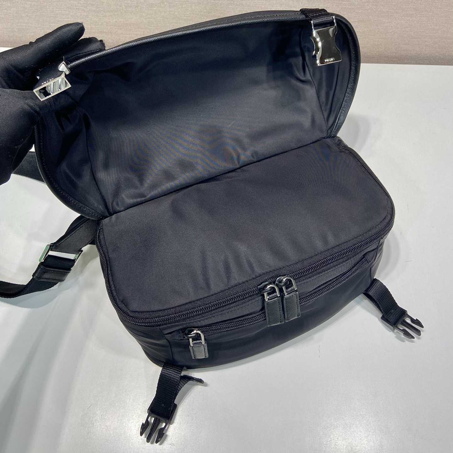 Prada Re-Nylon And Saffiano Leather Shoulder Bag - DesignerGu