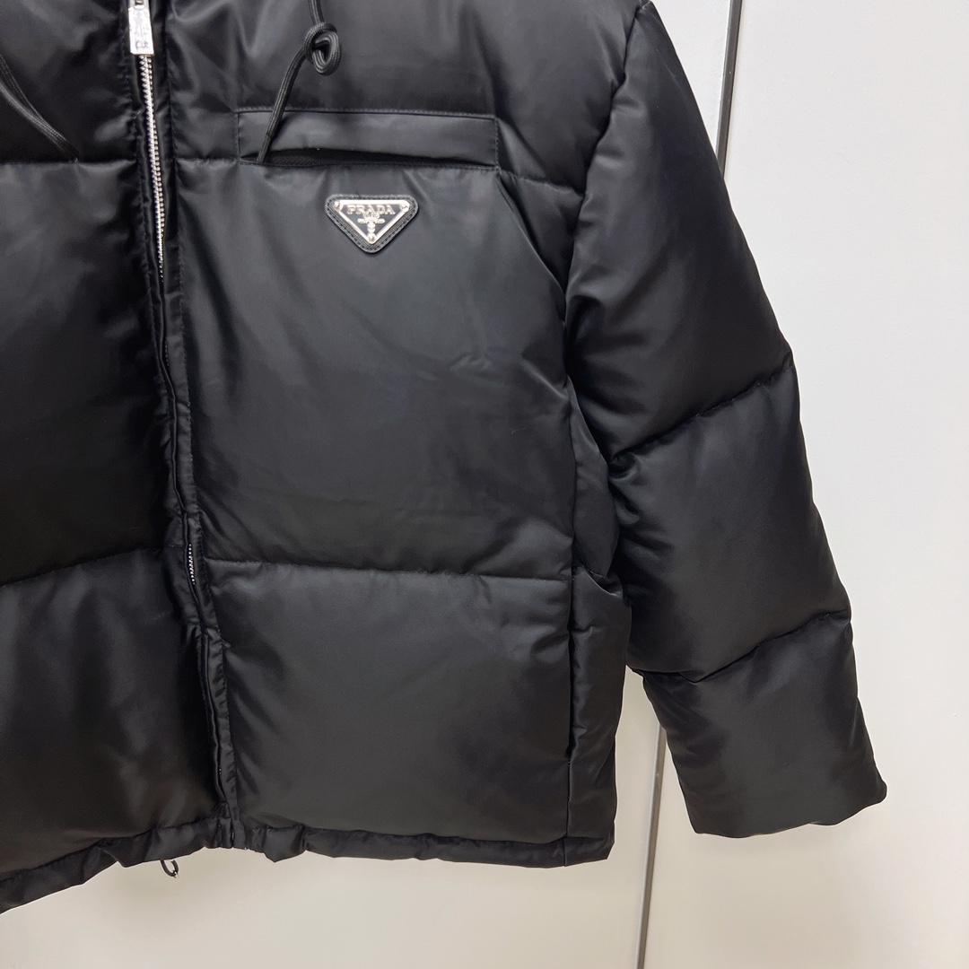 Prada Re-Nylon Gabardine Hooded Down Jacket - DesignerGu