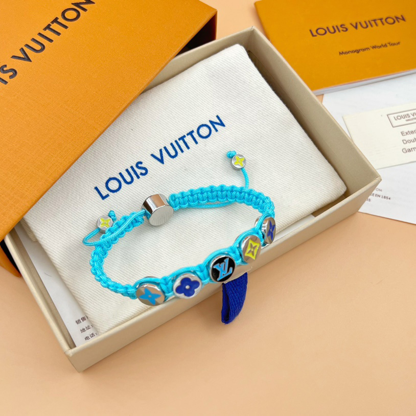 Louis Vuitton Monogram Colors Braided Bracelet   M1088A - DesignerGu