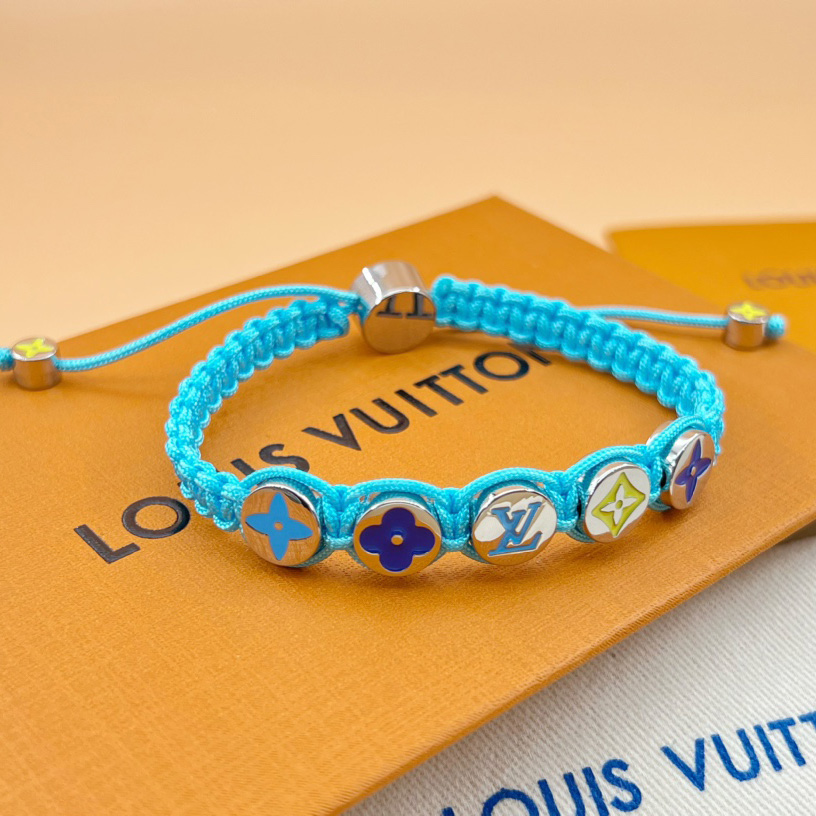 Louis Vuitton Monogram Colors Braided Bracelet   M1088A - DesignerGu