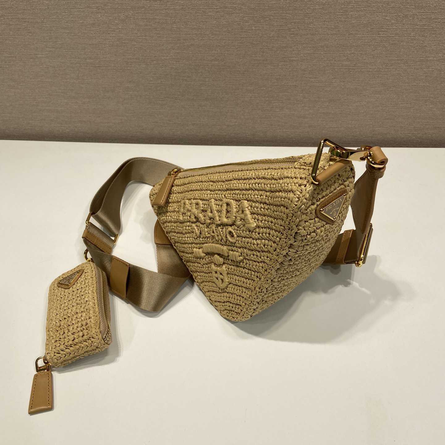 Prada Triangle Crochet Shoulder Bag - DesignerGu