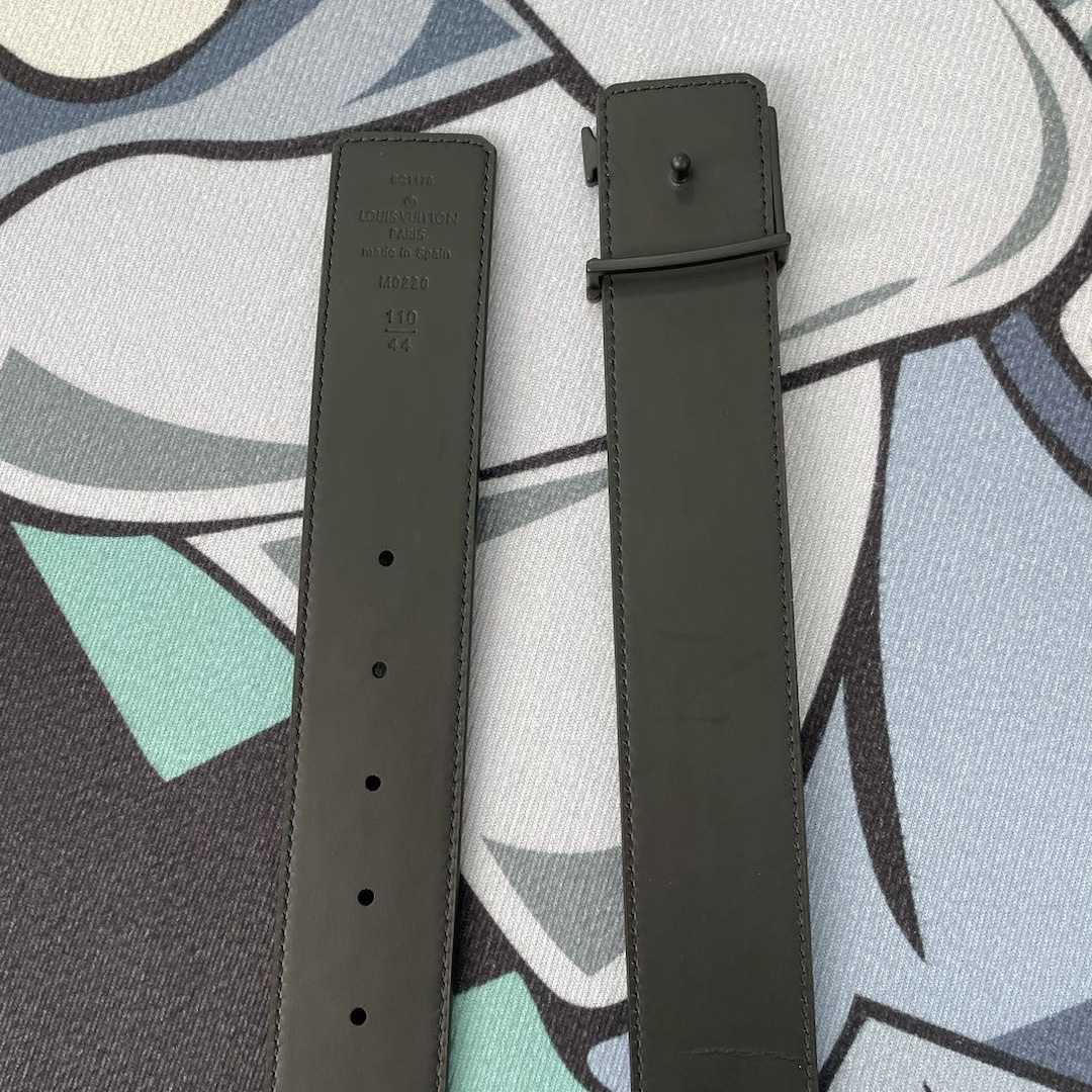 Louis Vuitton Monogram Black Leather Belt - DesignerGu