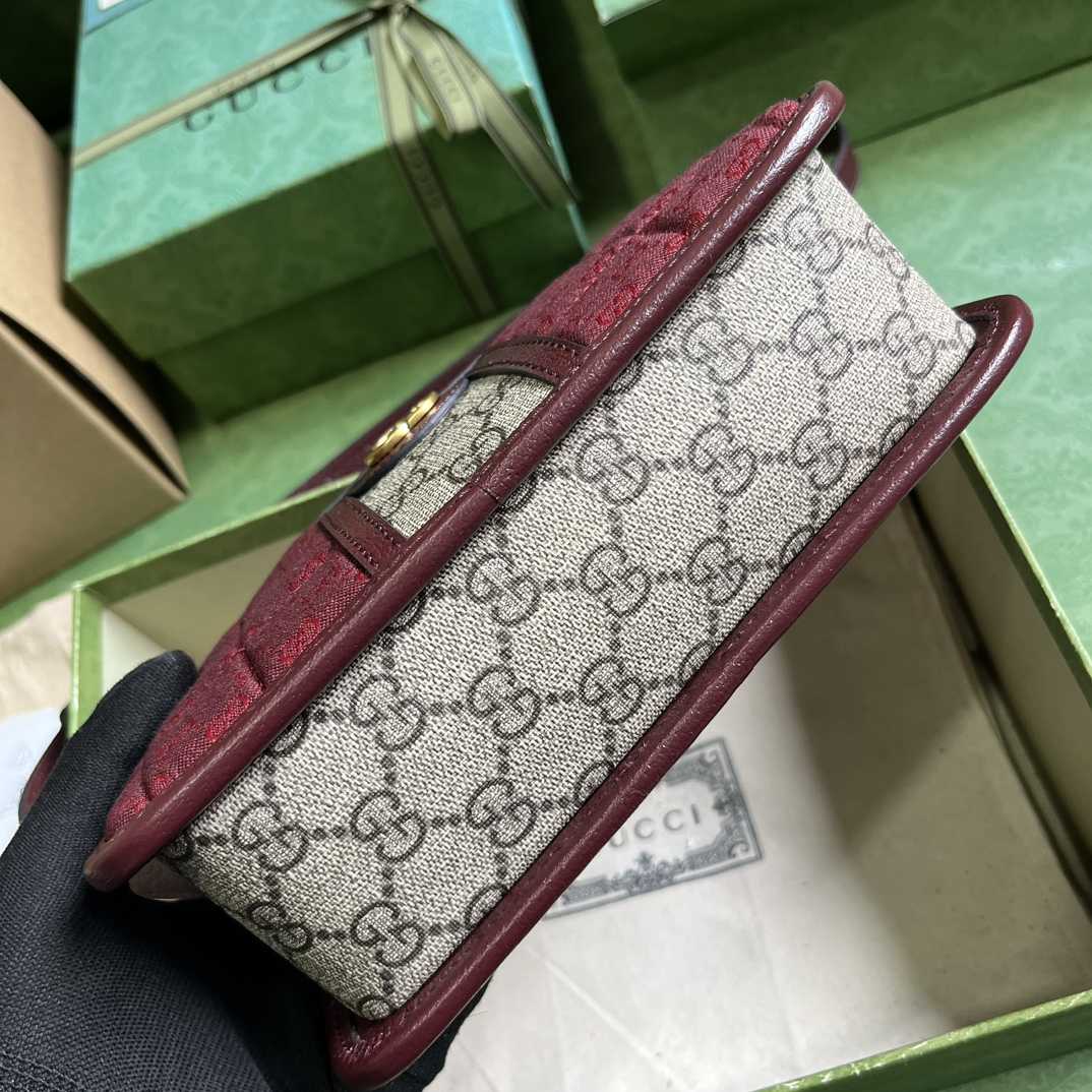 Gucci Mini GG Canvas Mini Shoulder Bag (21.5x 14x 7cm) - DesignerGu