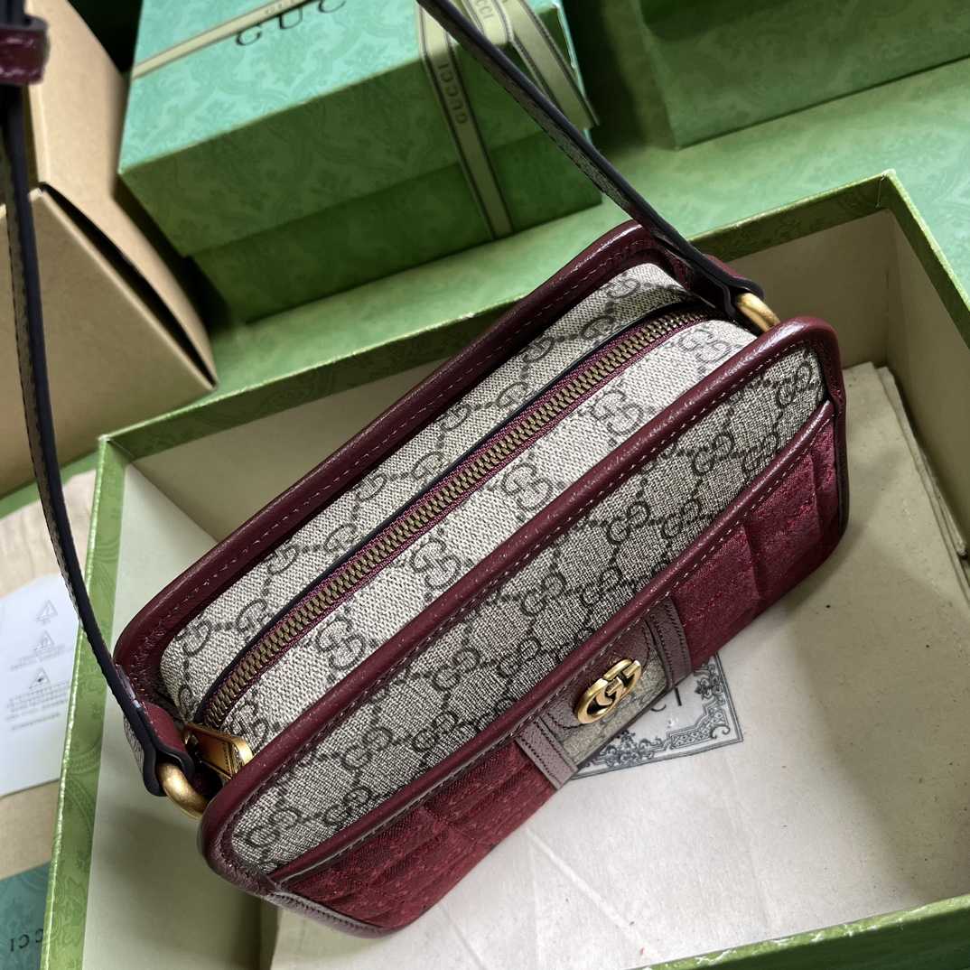 Gucci Mini GG Canvas Mini Shoulder Bag (21.5x 14x 7cm) - DesignerGu