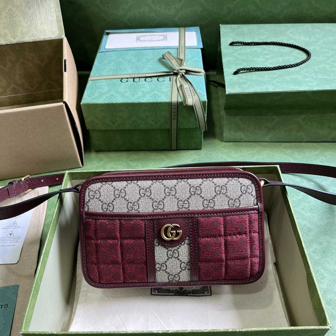 Gucci Mini GG Canvas Mini Shoulder Bag (21.5x 14x 7cm) - DesignerGu