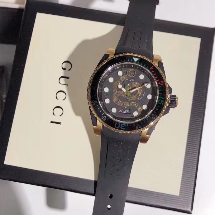 Gucci Dive Gold Plated Snake Dial - DesignerGu