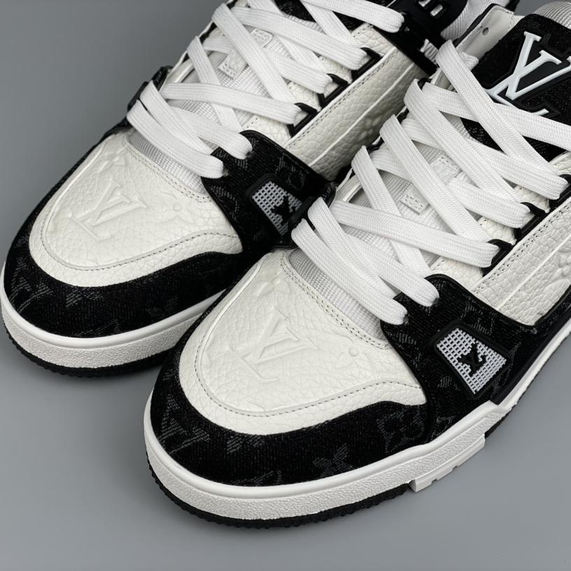 Louis Vuitton Trainer Sneaker In Blakc&White(Upon UK Size) - DesignerGu