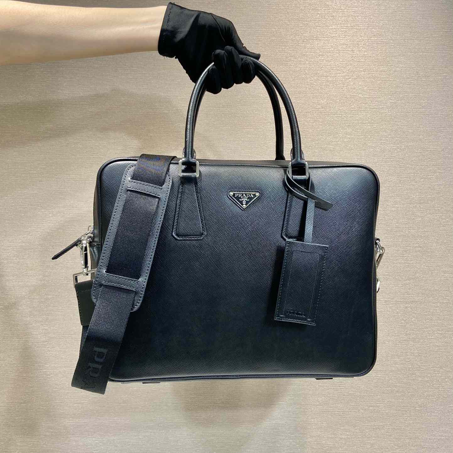 Prada Saffiano Leather Work Bag - DesignerGu