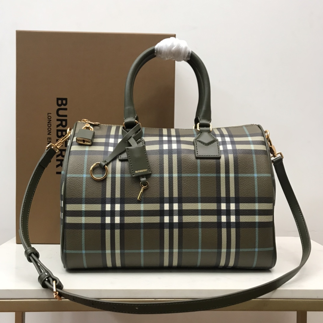 Burberry Check Medium Bowling Bag  - DesignerGu