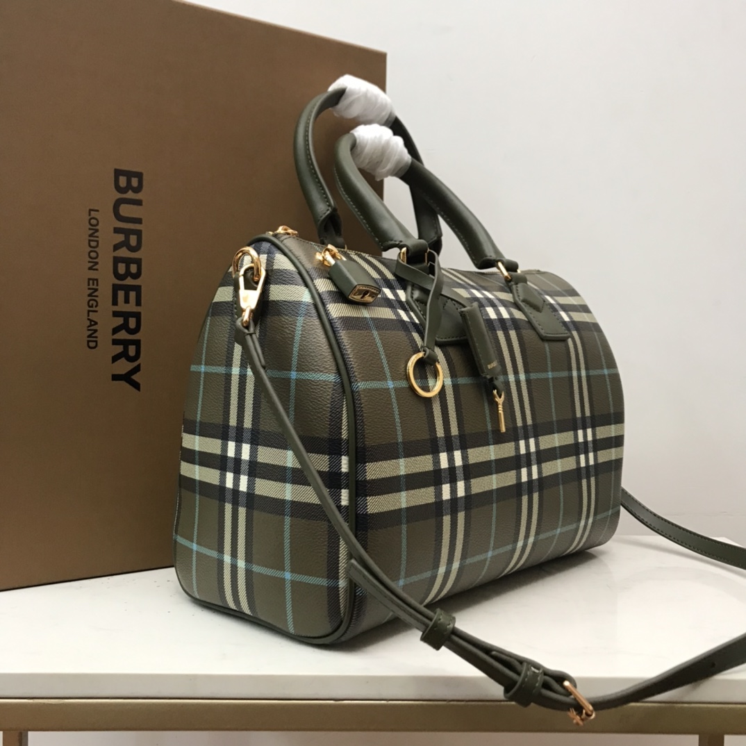 Burberry Check Medium Bowling Bag  - DesignerGu