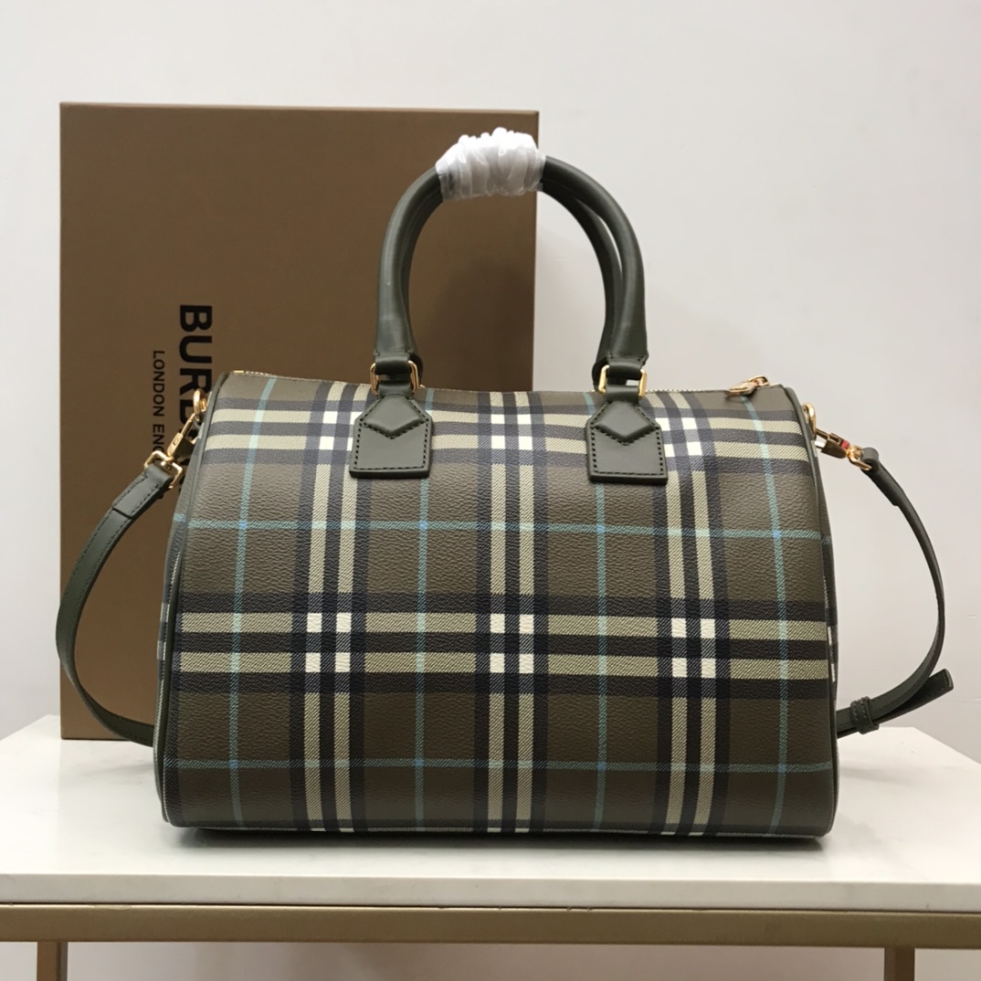 Burberry Check Medium Bowling Bag  - DesignerGu