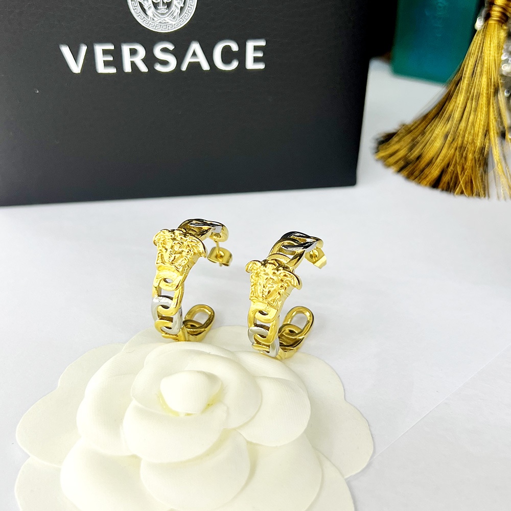 Versace Medusa Multicolor Hoop Earrings - DesignerGu