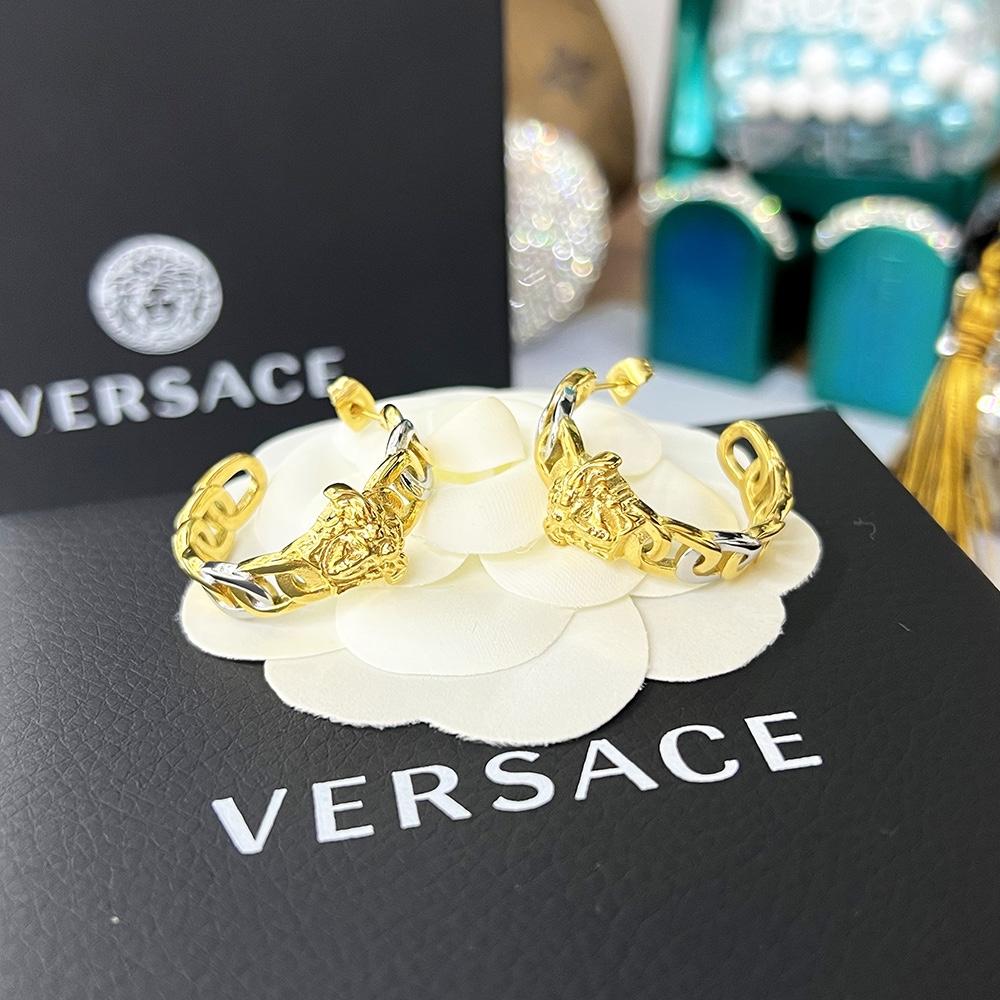 Versace Medusa Multicolor Hoop Earrings - DesignerGu