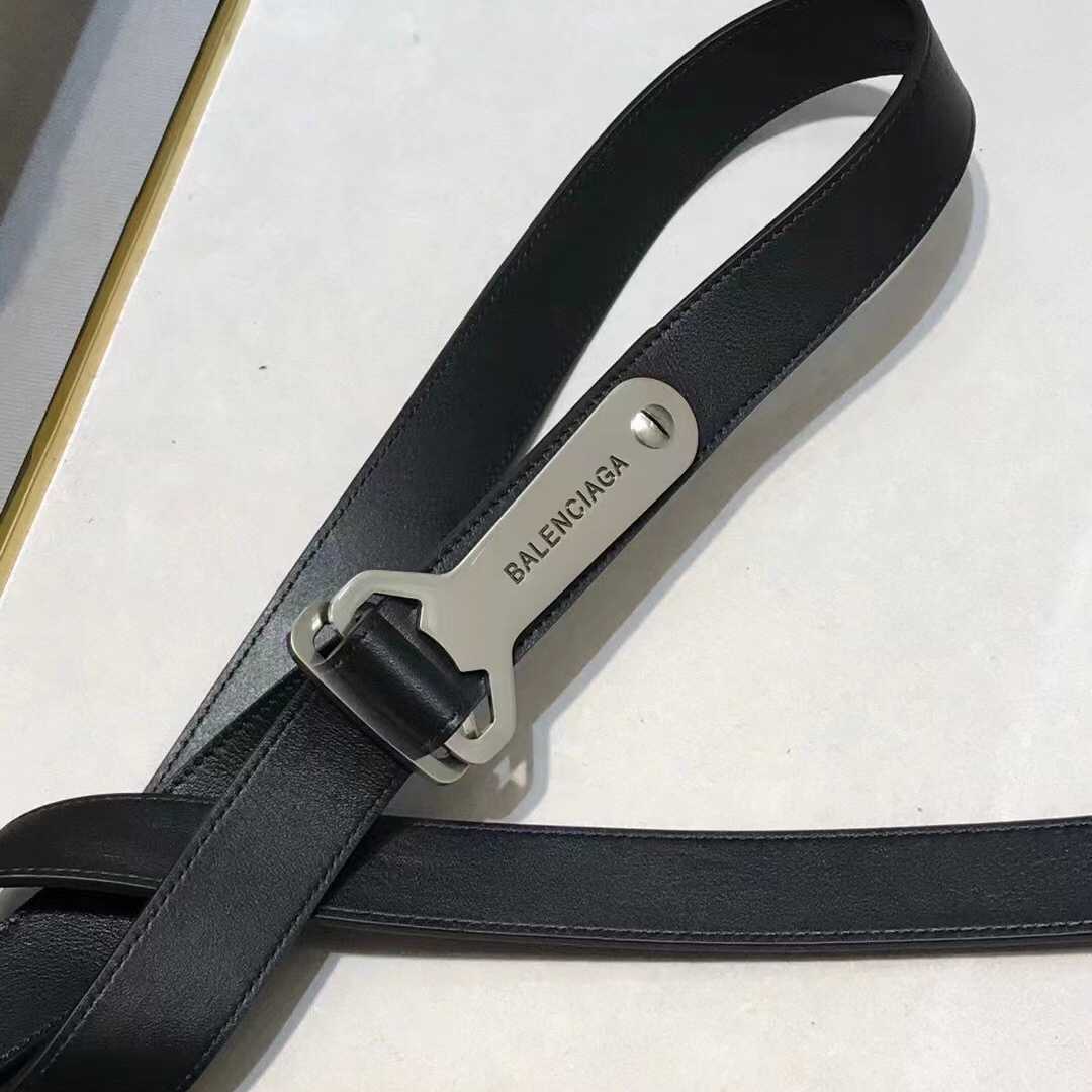 Balenciaga Bottle Opener D Ring Belt In Black - DesignerGu