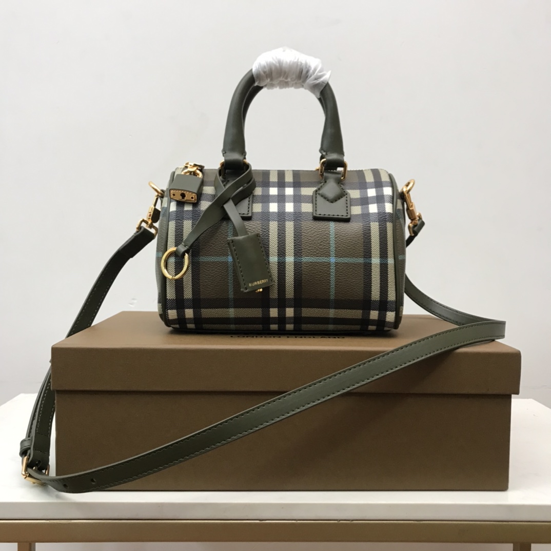 Burberry Check Mini Bowling Bag - DesignerGu