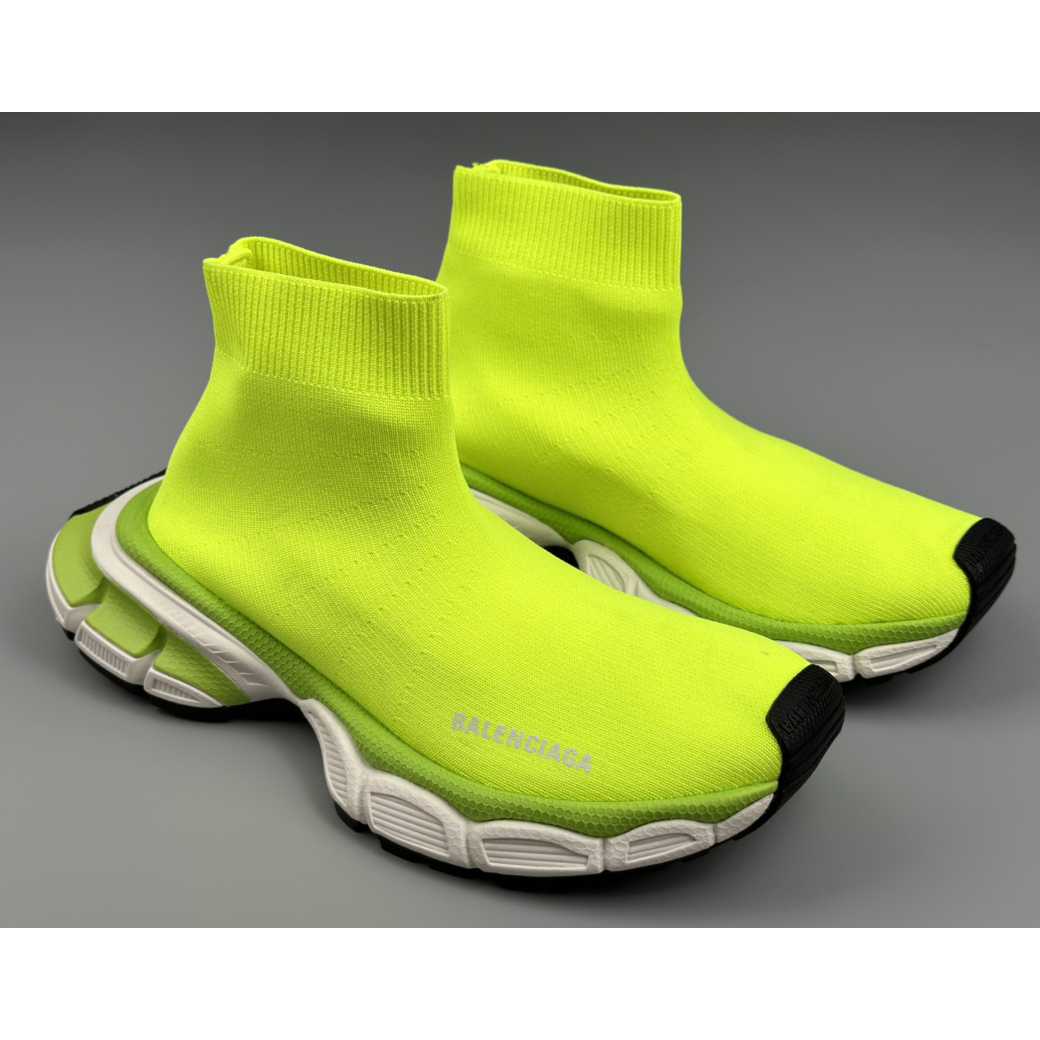 Balenciaga 3XL Sock Recycled Knit Sneaker In Neon Yellow - DesignerGu