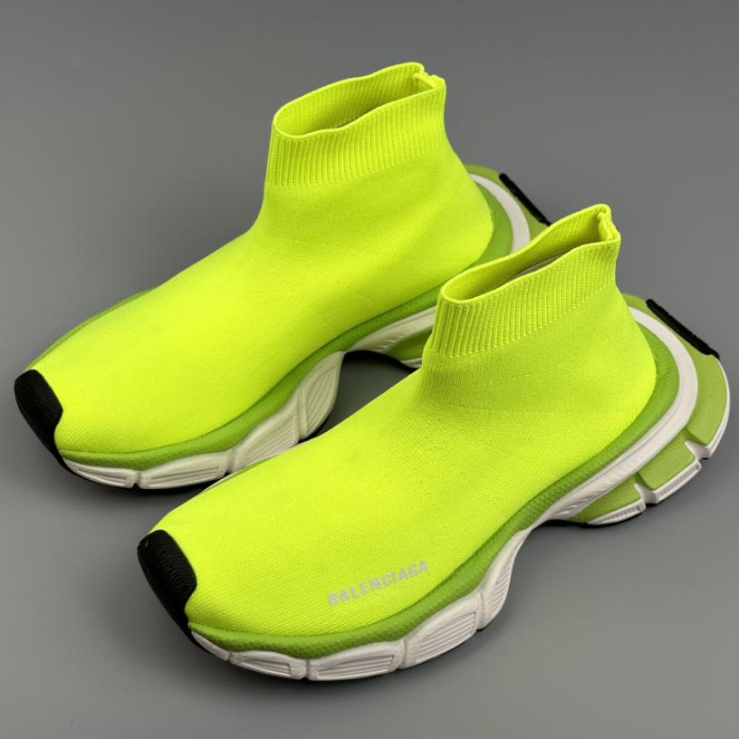 Balenciaga 3XL Sock Recycled Knit Sneaker In Neon Yellow - DesignerGu