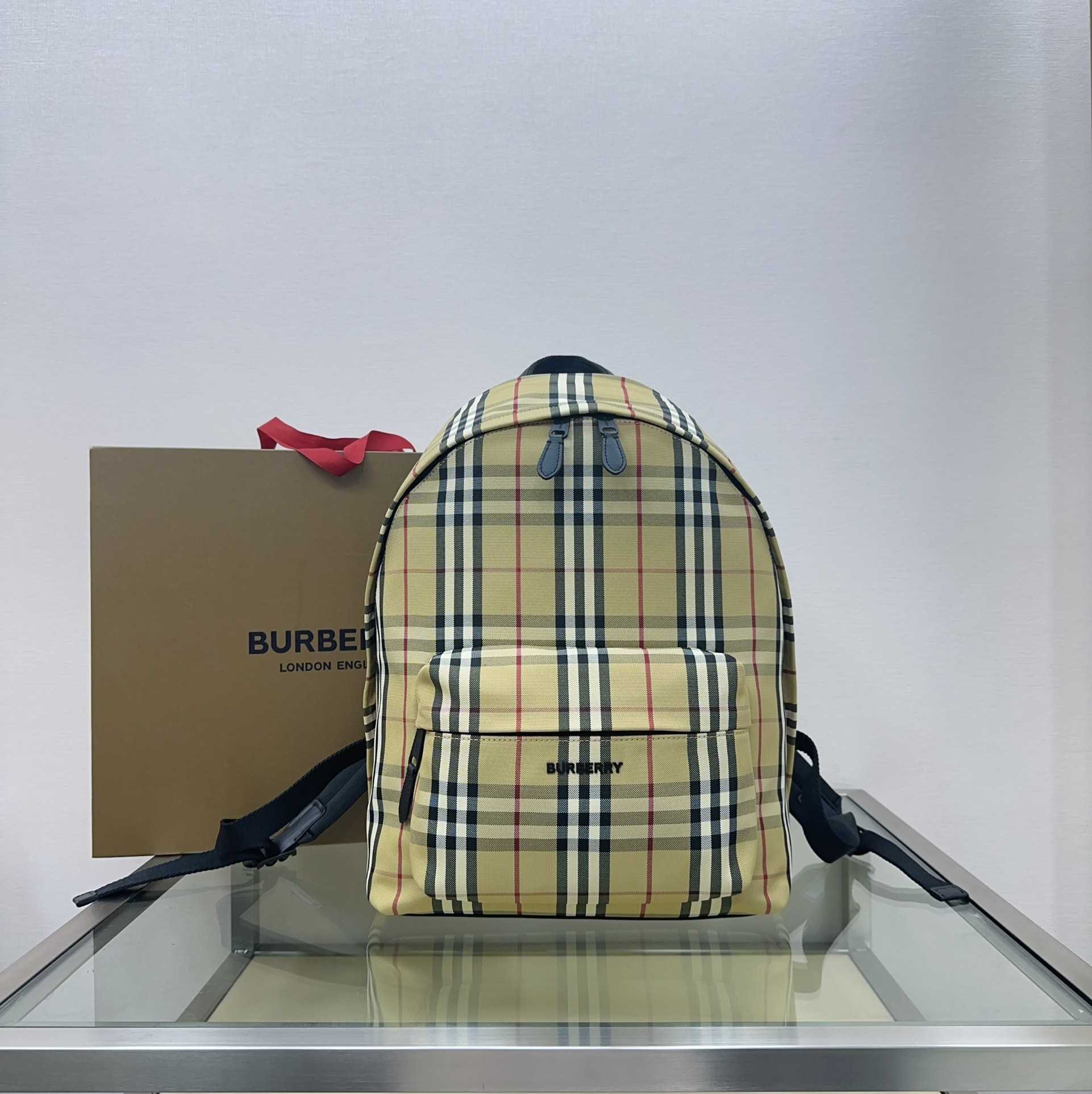 Burberry Checked Fabric Backpack  (30.5-14.5-42.5cm) - DesignerGu